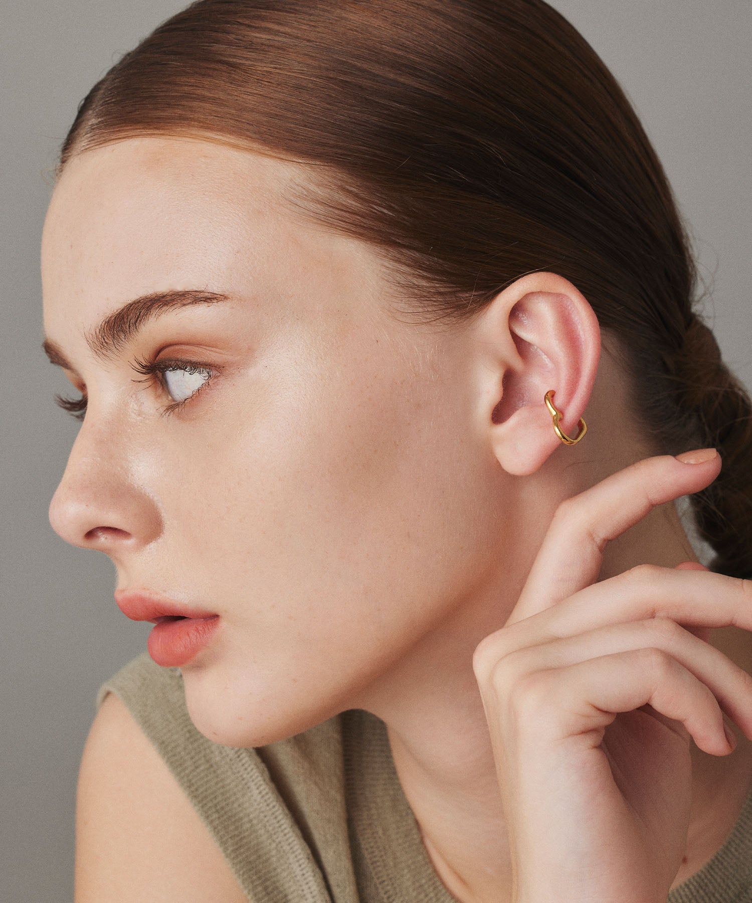 ゴールド ハートイヤーカフ 金属アレルギー対応 サージカルステンレス