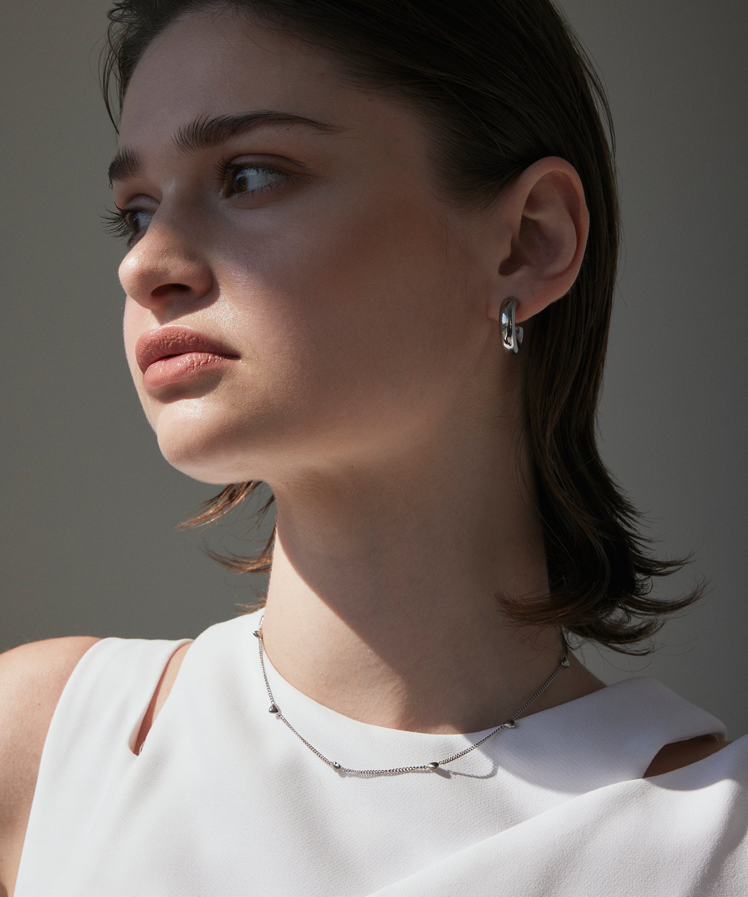 シルバー ハートチェーンネックレス 金属アレルギー対応 サージカルステンレス