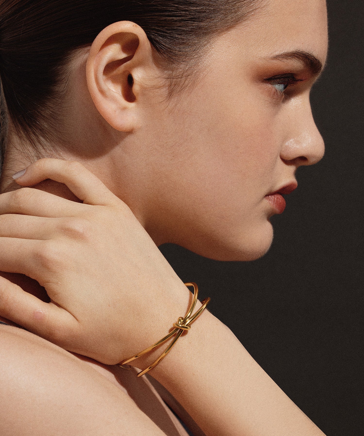 ゴールド ノットダブルブレスレット 金属アレルギー対応 サージカルステンレス