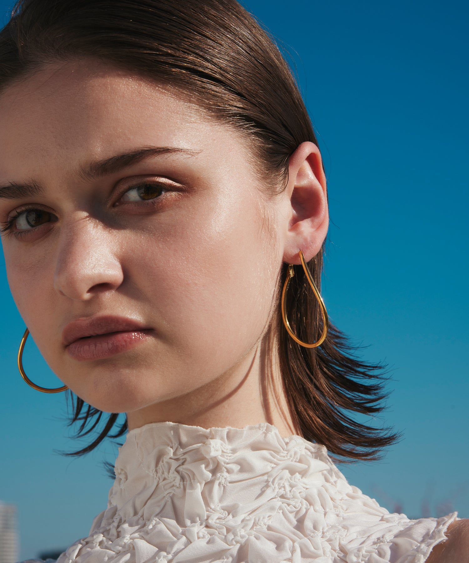 ゴールド ビッグドロップピアス 金属アレルギー対応 サージカルステンレス