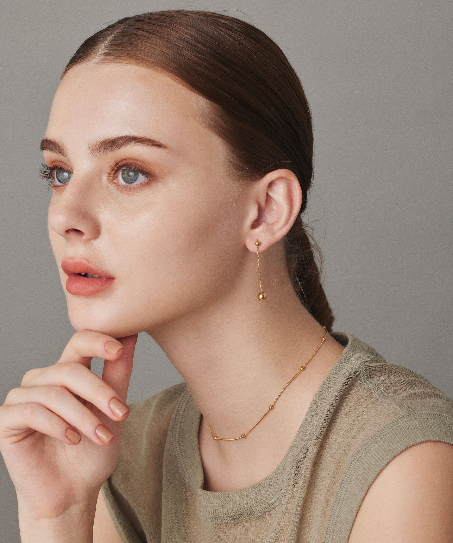 ゴールド スイングボールピアス 金属アレルギー対応 サージカルステンレス