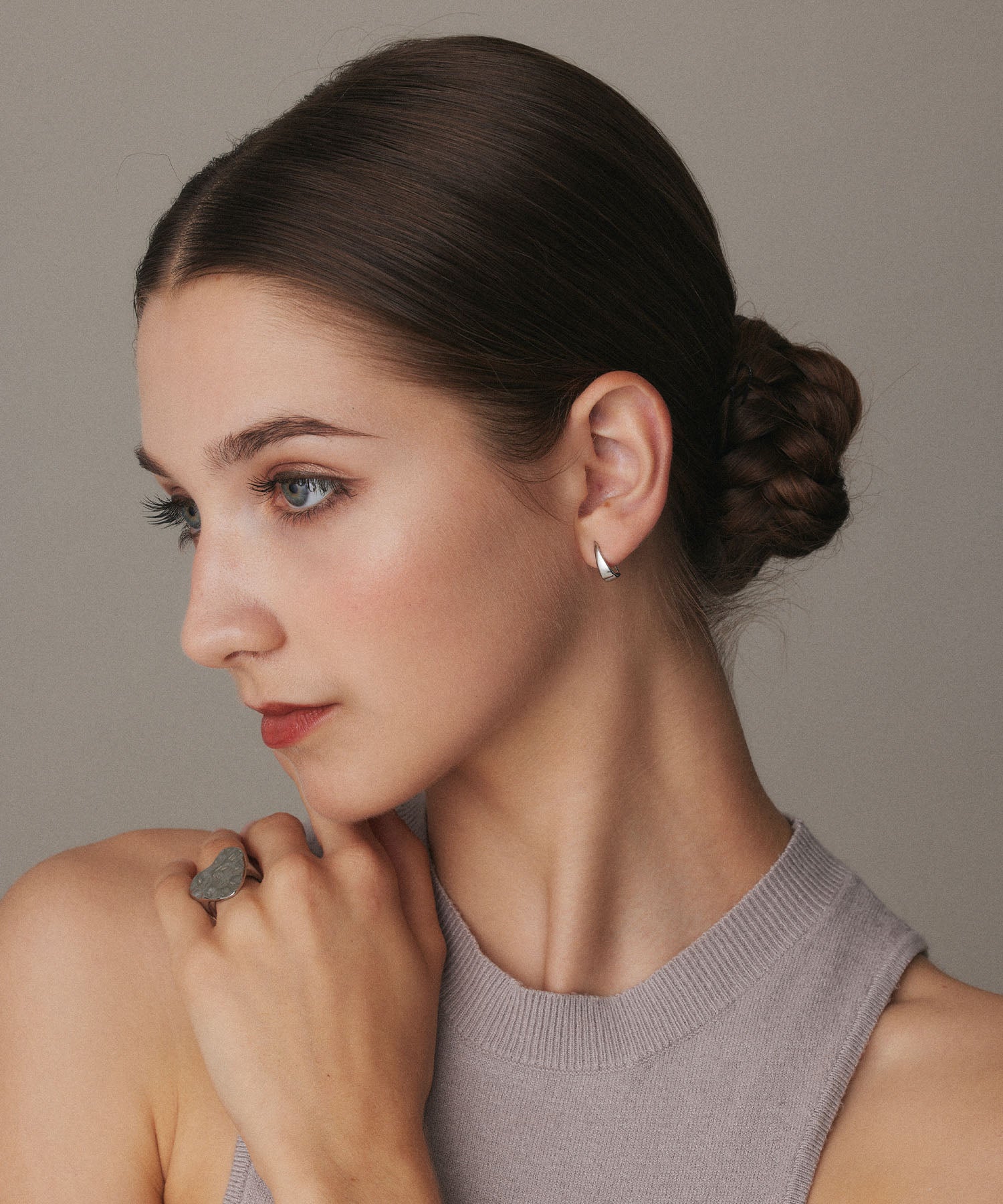 シルバー フラットアイシクルピアス 金属アレルギー対応 サージカルステンレス