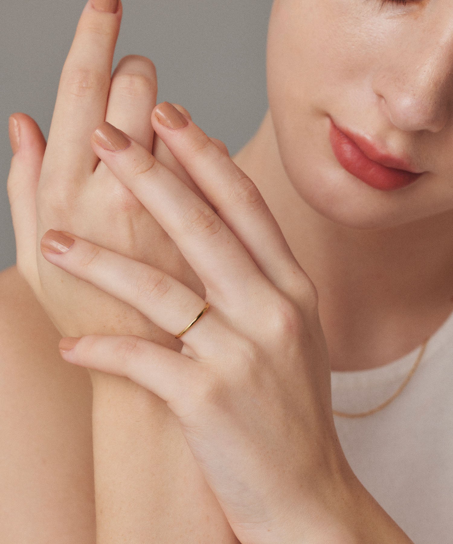 ゴールド シンプルリング (1.1mm) 金属アレルギー対応 サージカルステンレス