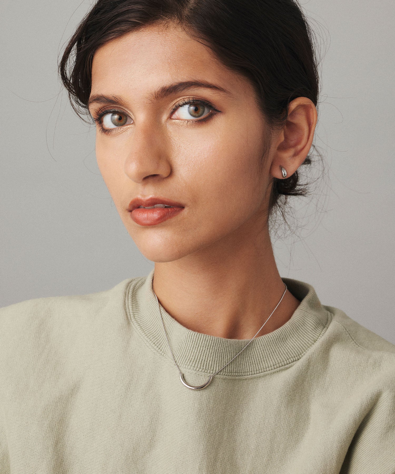 シルバー パイプトップネックレス 金属アレルギー対応 サージカルステンレス