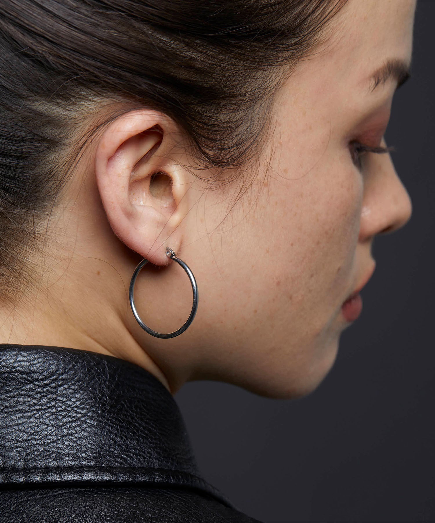 シルバー ループピアス30mm 金属アレルギー対応 サージカルステンレス