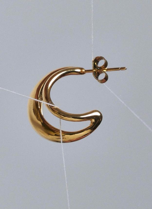 ゴールド ダブルフープピアス 金属アレルギー対応 サージカルステンレス