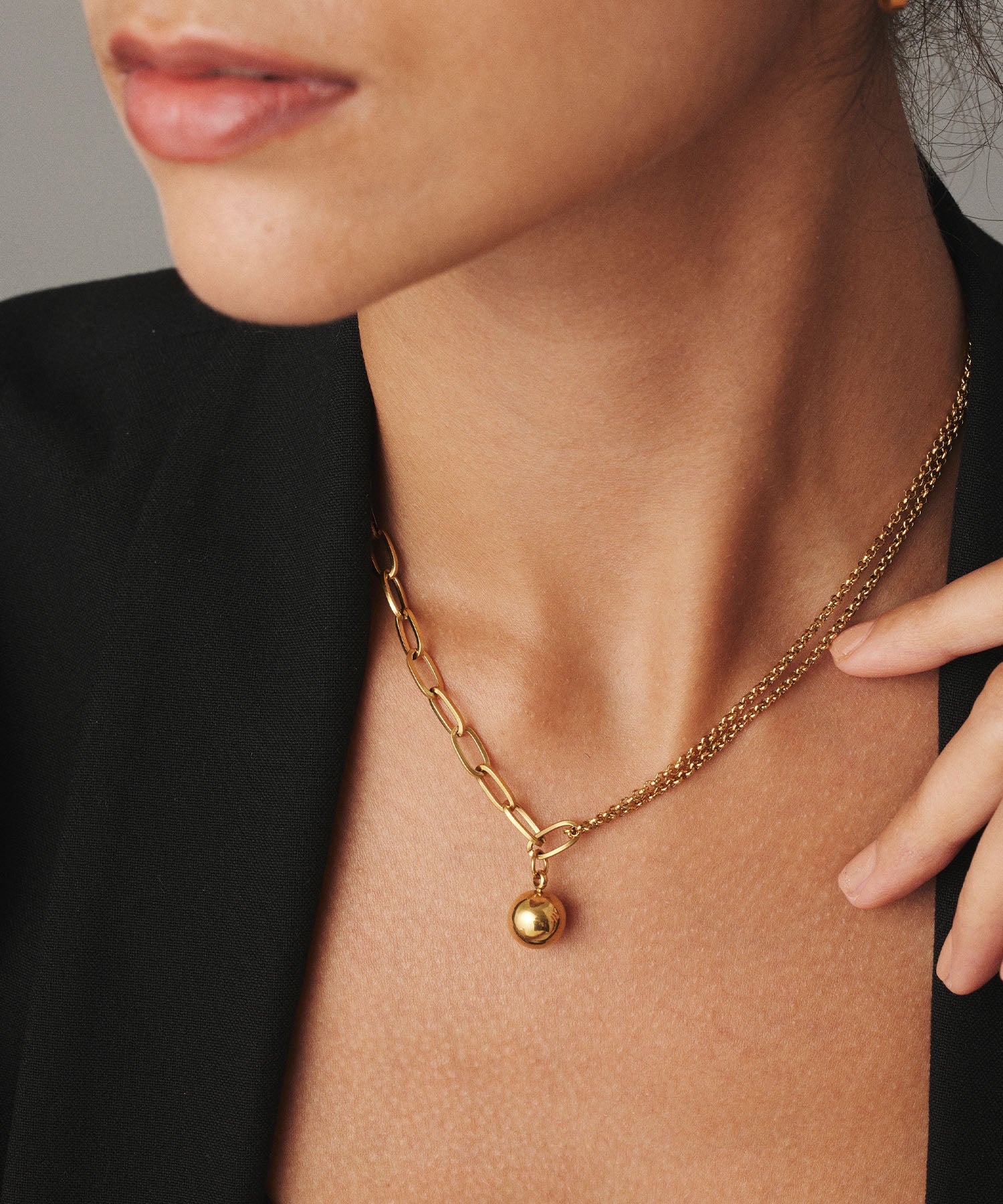 ゴールド キリカエMIXチェーンネックレス 金属アレルギー対応 サージカルステンレス