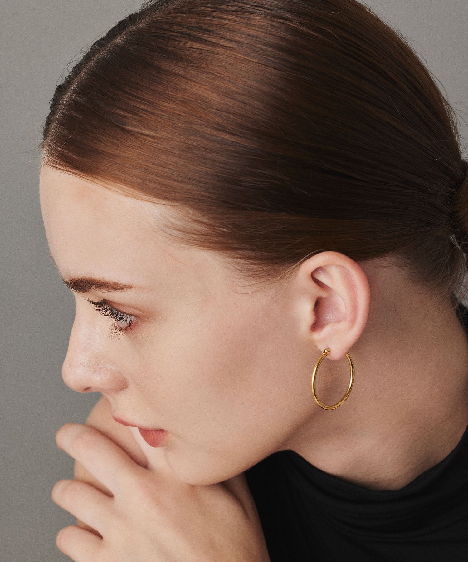 ゴールド ループピアス30mm 金属アレルギー対応 サージカルステンレス