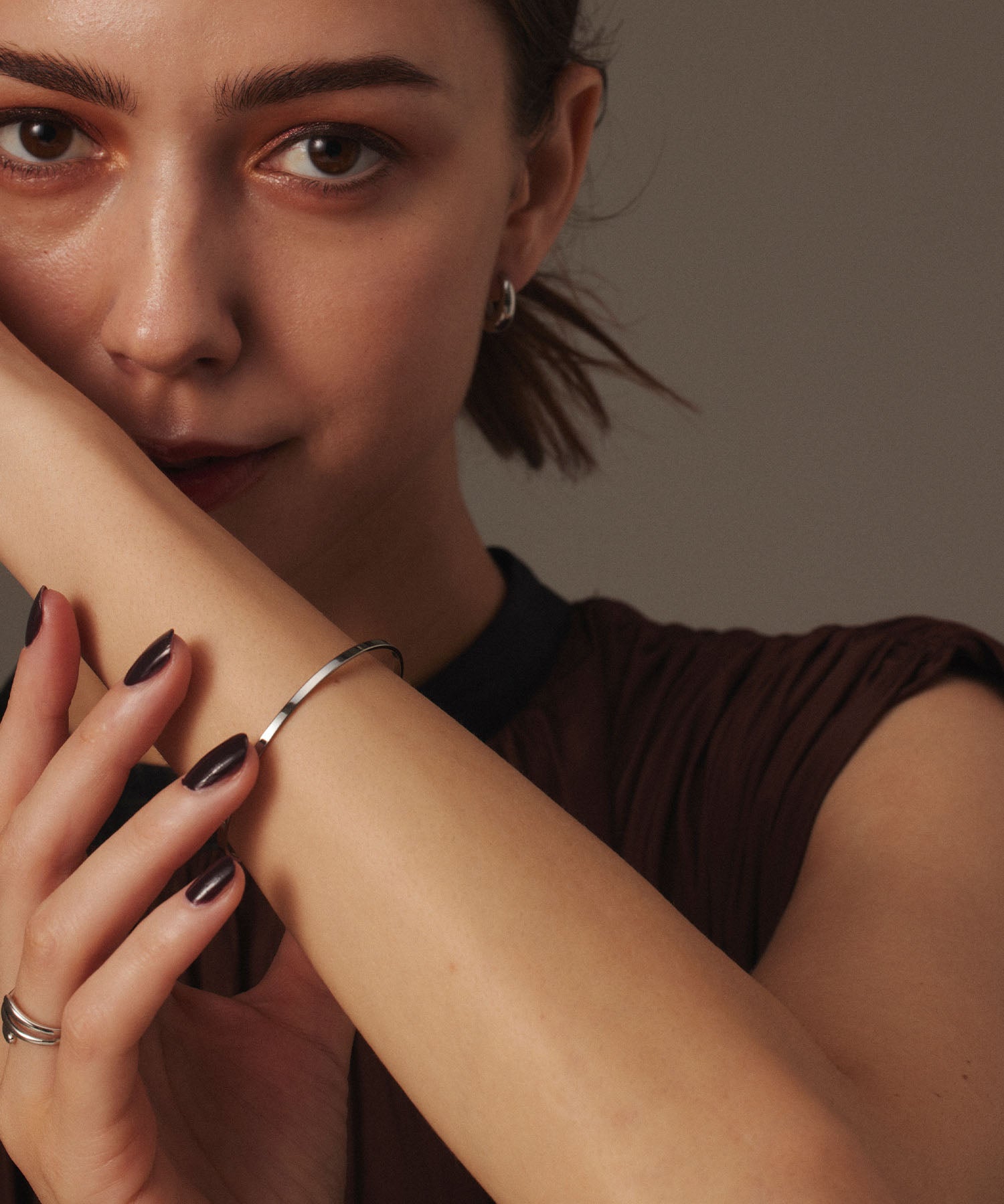 シルバー ナローブレスレット 金属アレルギー対応 サージカルステンレス