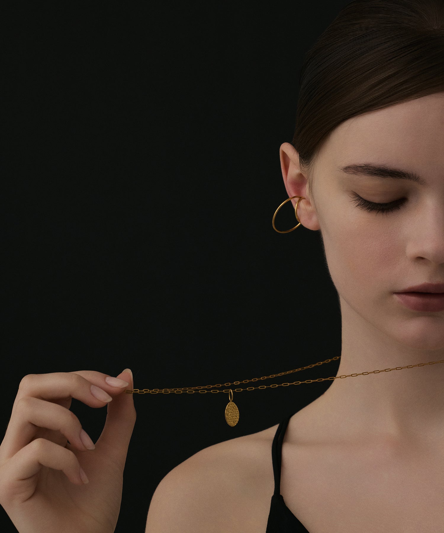 【SELF-PORTRAIT】新作◎ゴールドクリスタルボウネックレス 上品 SUNSHINE OF LIFE NECKLACE(1XN0750)Pt950 ネックレス｜スター