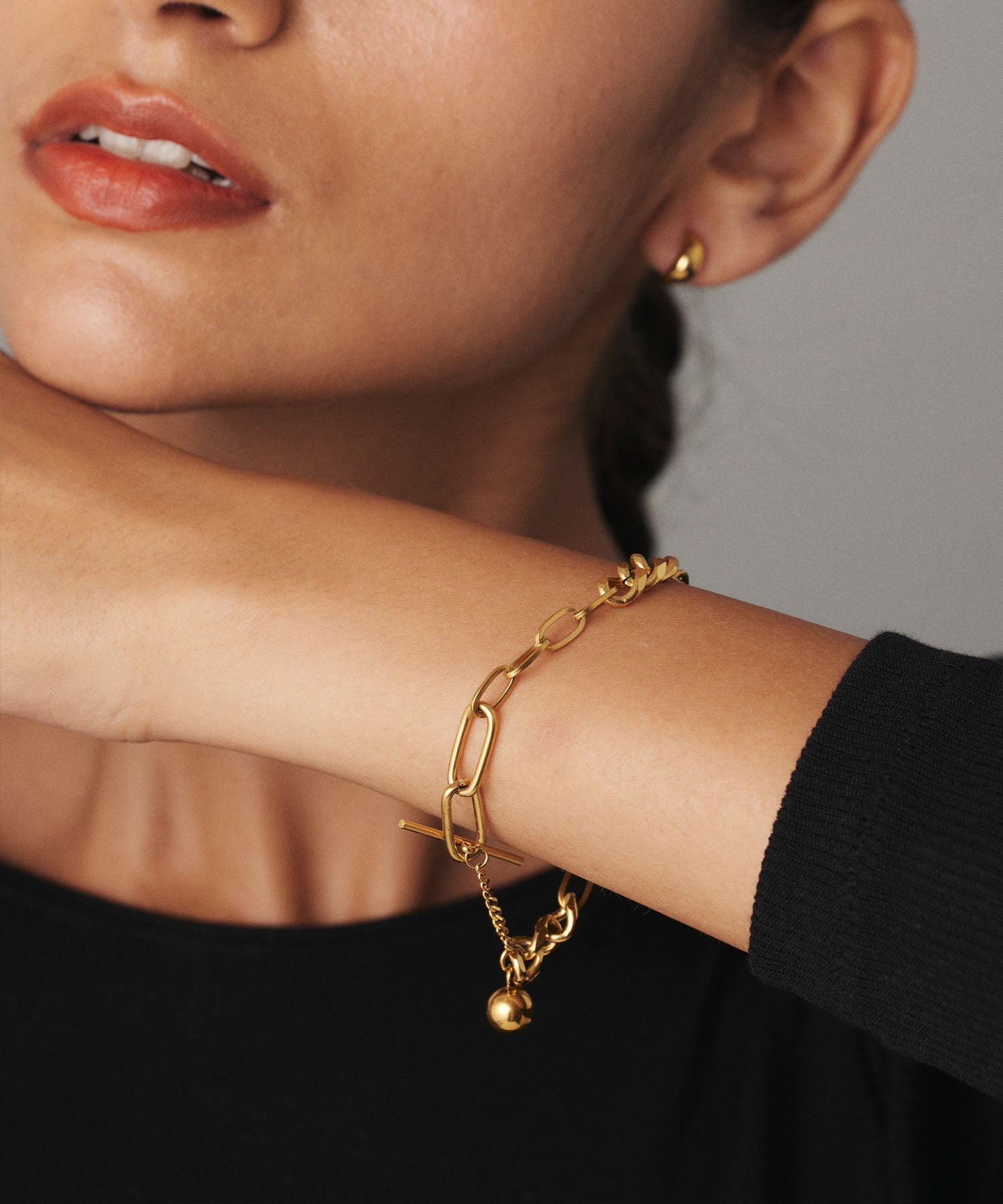 ゴールド キリカエMIXチェーンブレスレット 金属アレルギー対応 サージカルステンレス