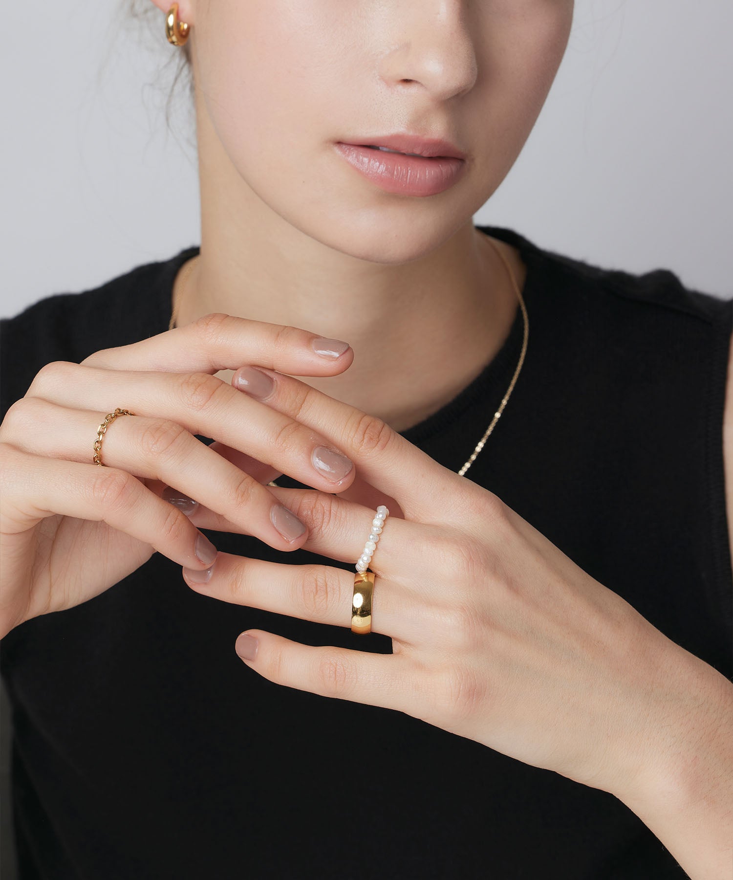 ゴールド セットリング タイプB 金属アレルギー対応 サージカルステンレス