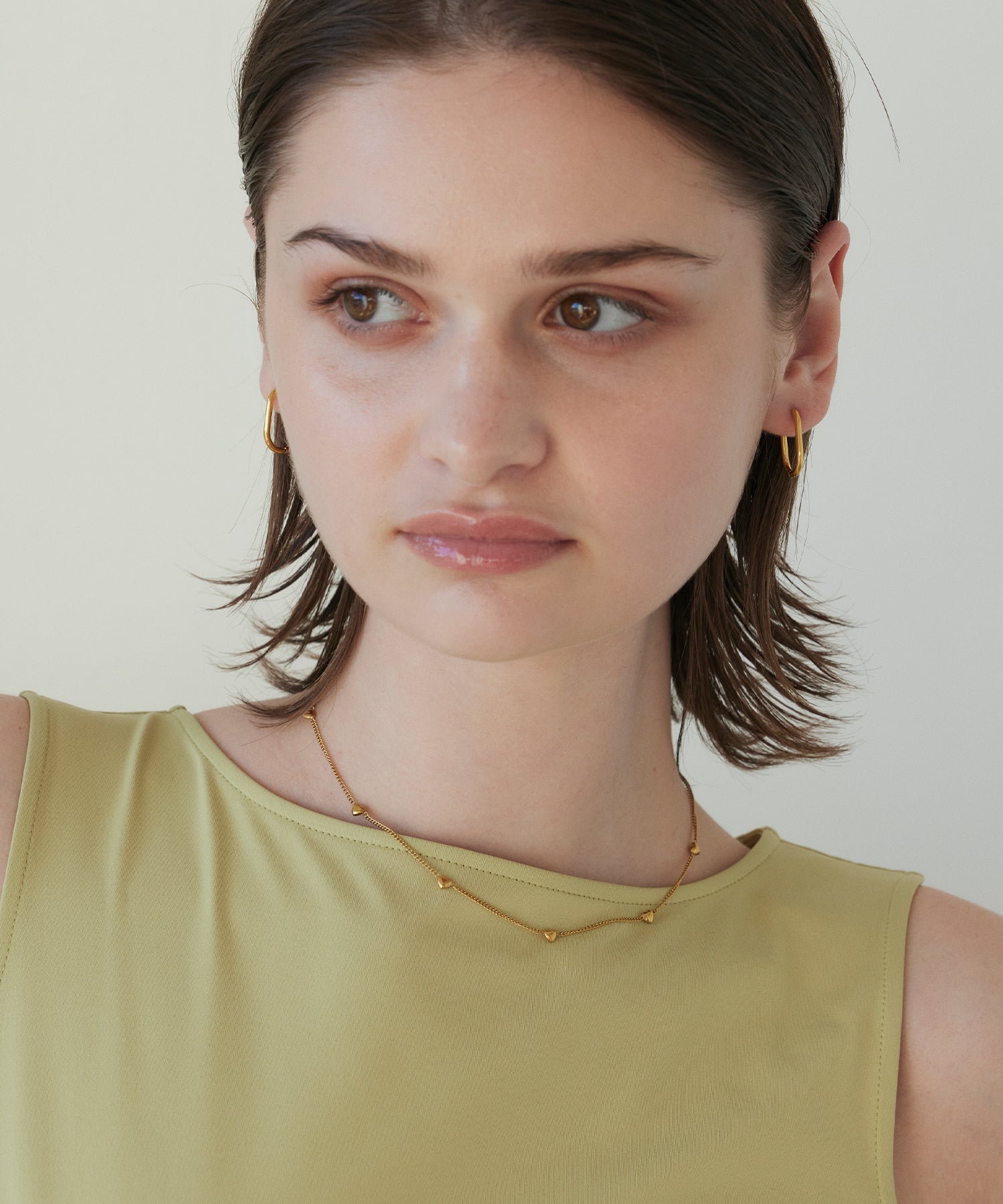 ゴールド ハートチェーンネックレス 金属アレルギー対応 サージカルステンレス