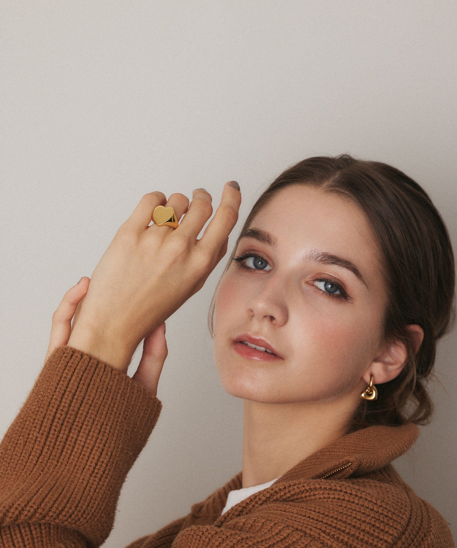 ゴールド ハートリング 金属アレルギー対応 サージカルステンレス