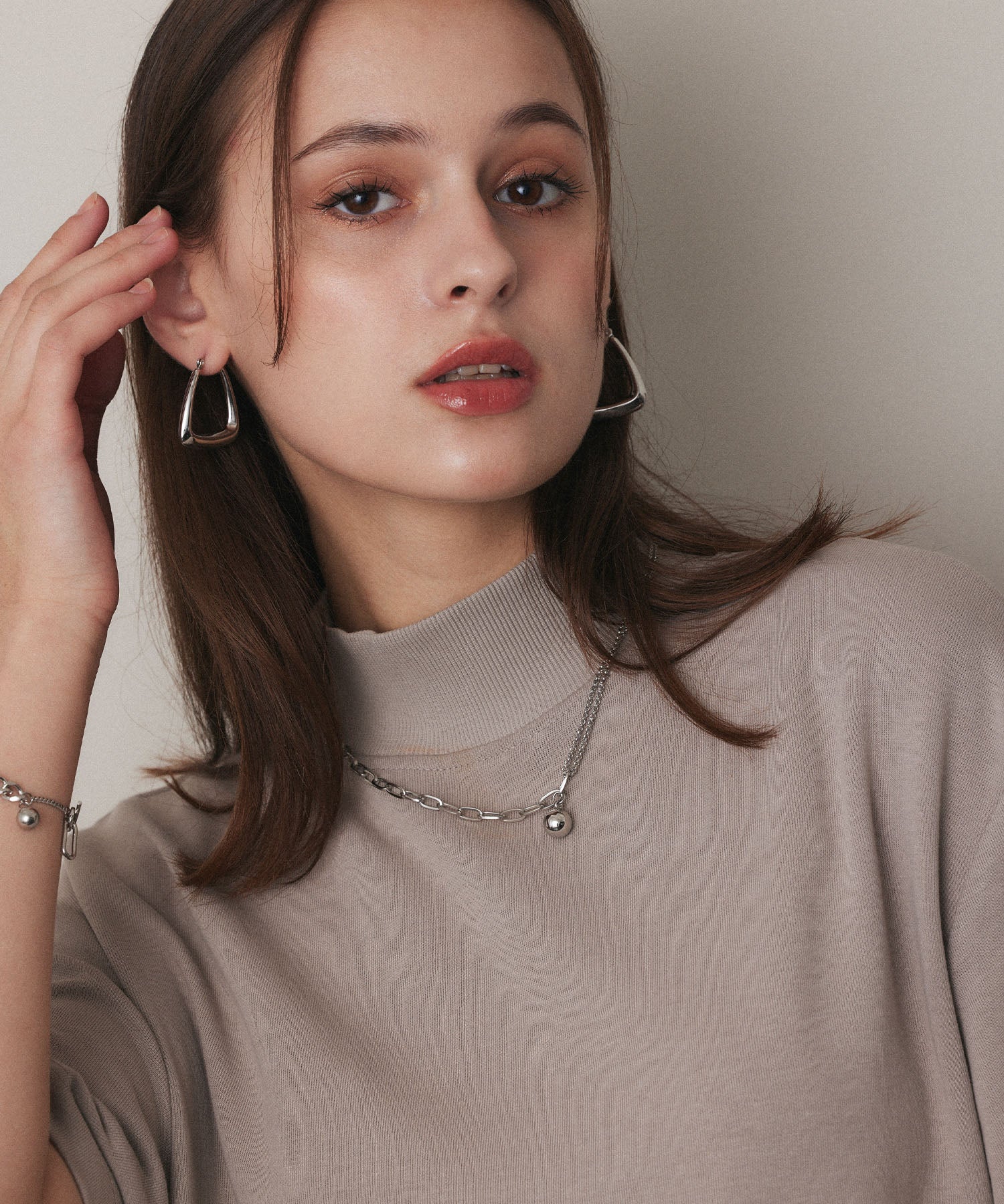 シルバー キリカエMIXチェーンネックレス 金属アレルギー対応 サージカルステンレス