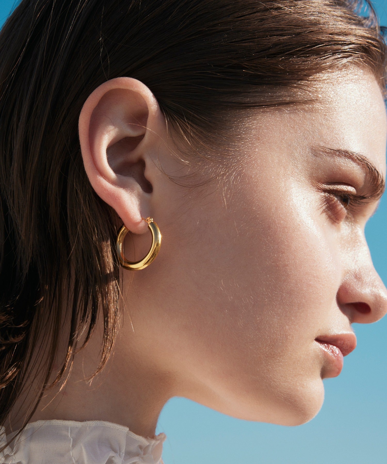 ゴールド ボリュームフープピアス 金属アレルギー対応 サージカルステンレス