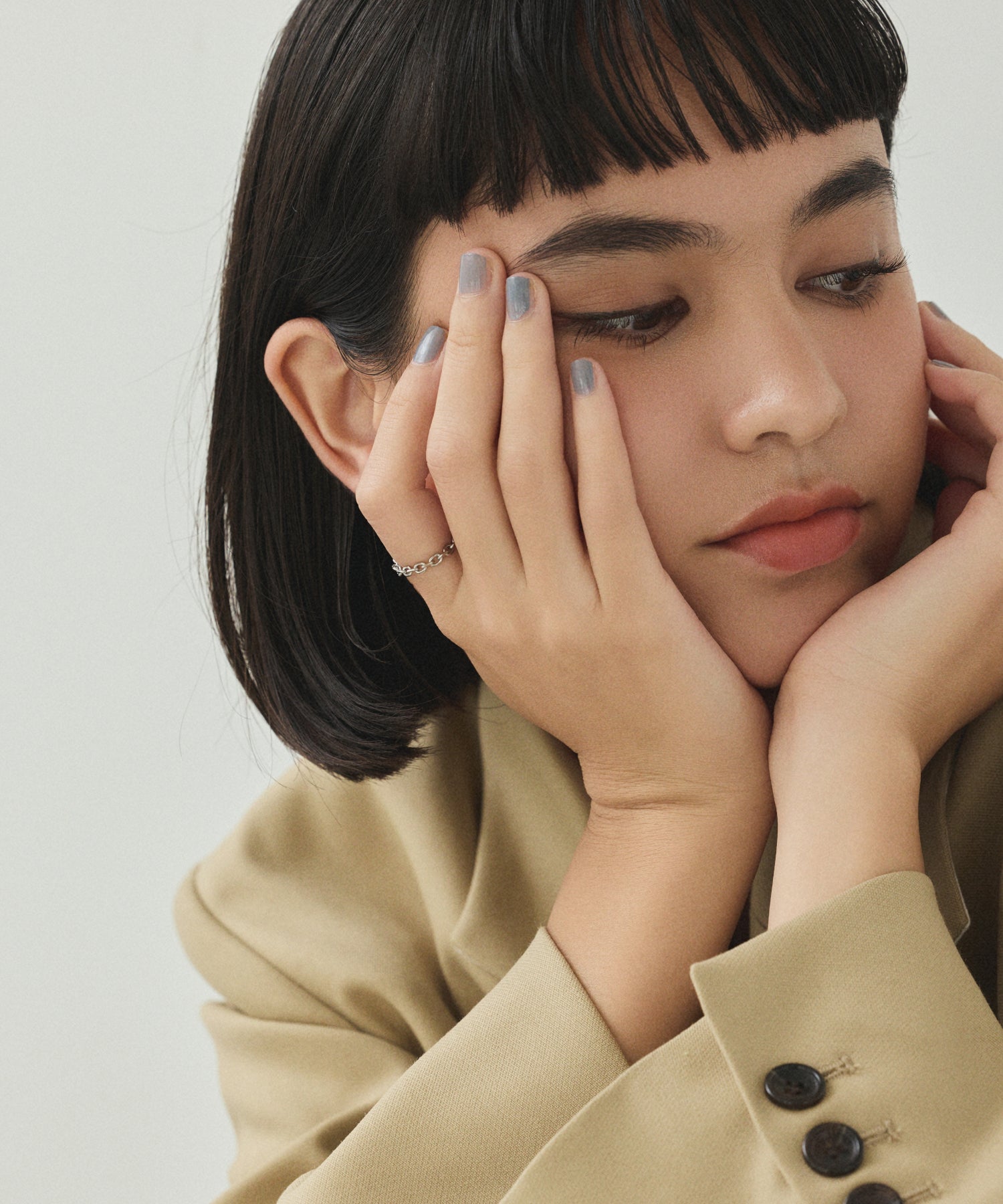 シルバー チェーンリング 金属アレルギー対応 サージカルステンレス