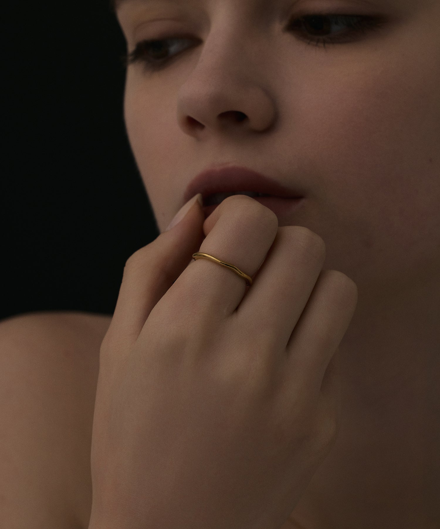 ゴールド ネジレスリムリング 金属アレルギー対応 サージカルステンレス