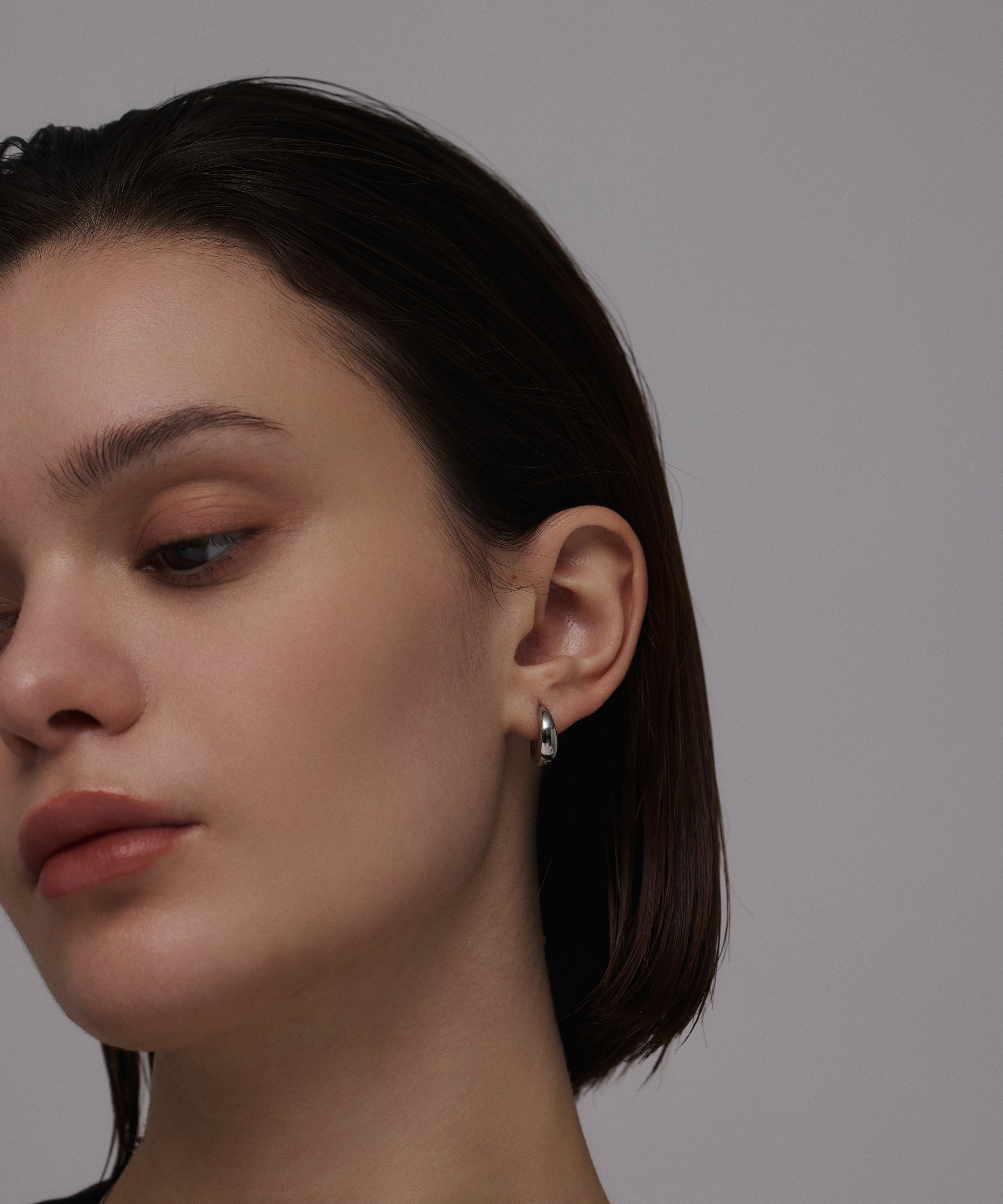 シルバー ドロップフープピアス 金属アレルギー対応 サージカルステンレス