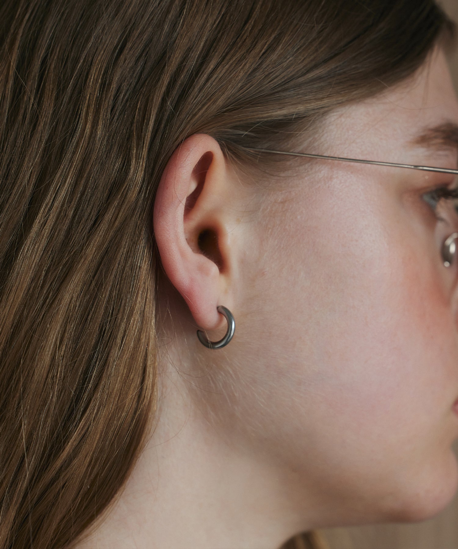 シルバー コンパクトフープピアス 金属アレルギー対応 サージカルステンレス