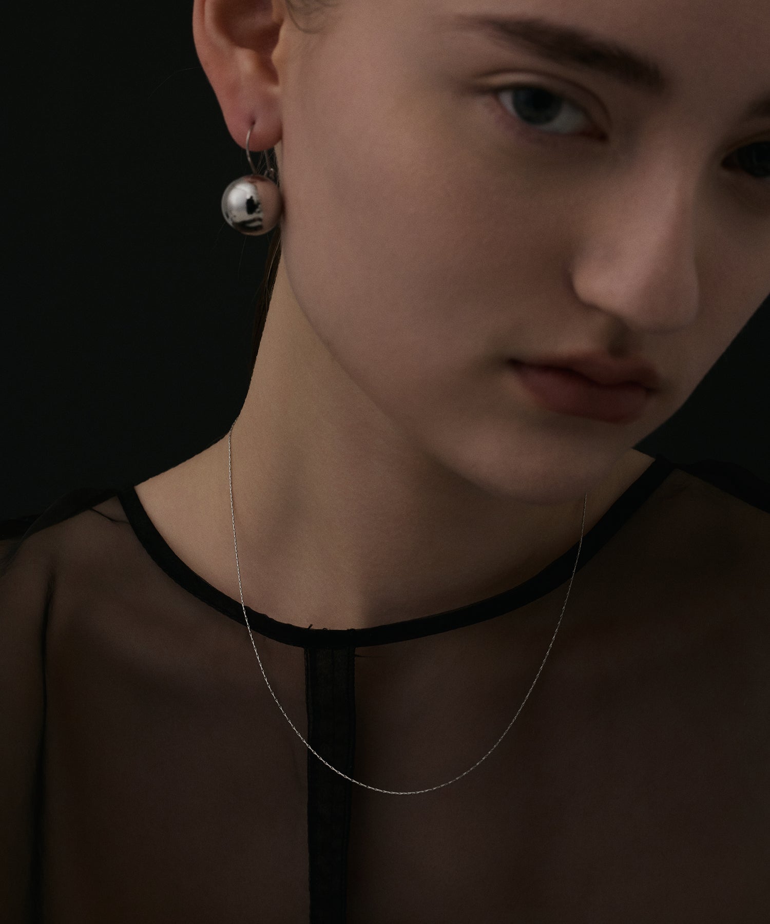 シルバー  0.6mmチェーンネックレス/39cm 金属アレルギー対応 サージカルステンレス