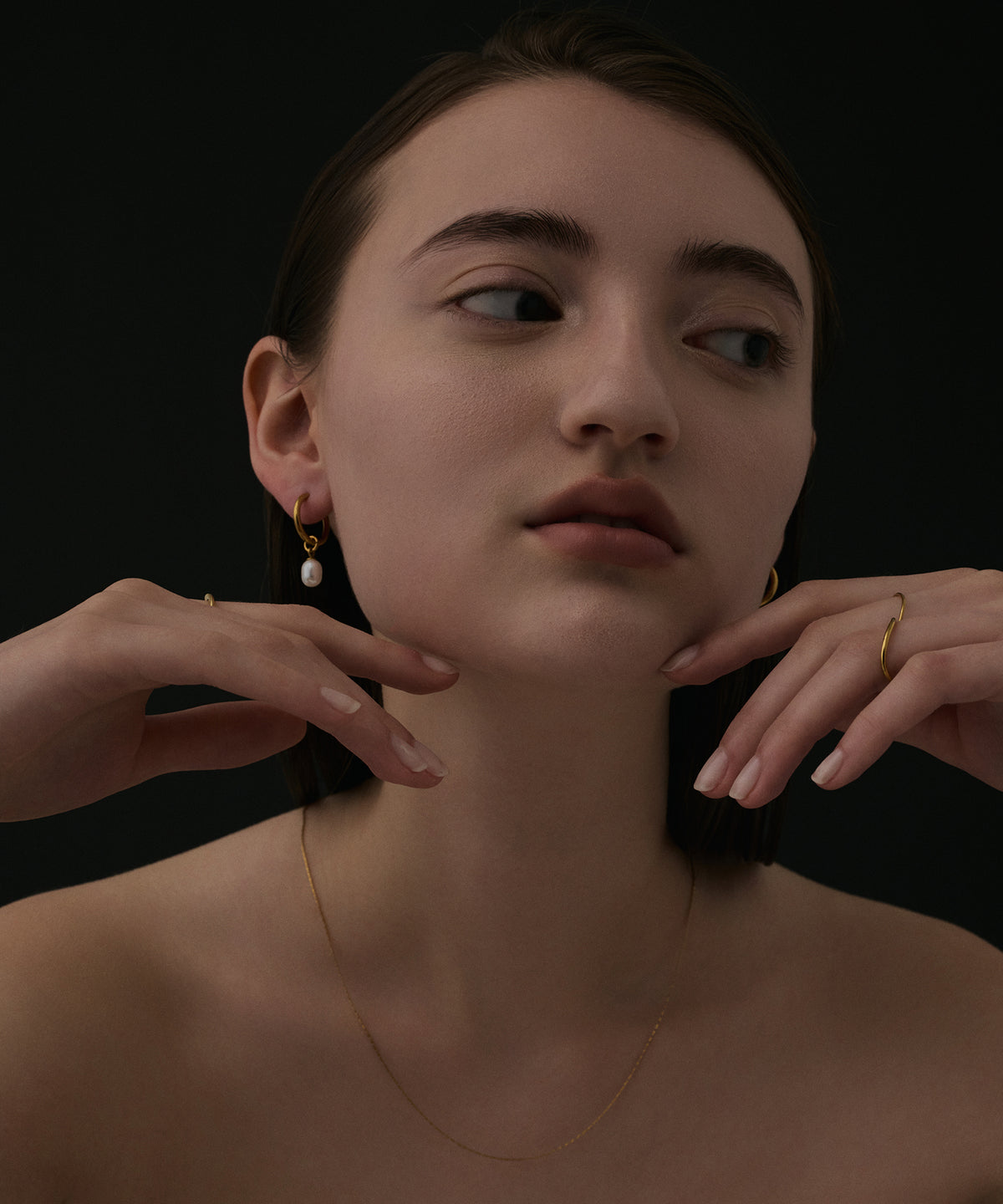 Gold] 0.6mm Chain Necklace/45cm