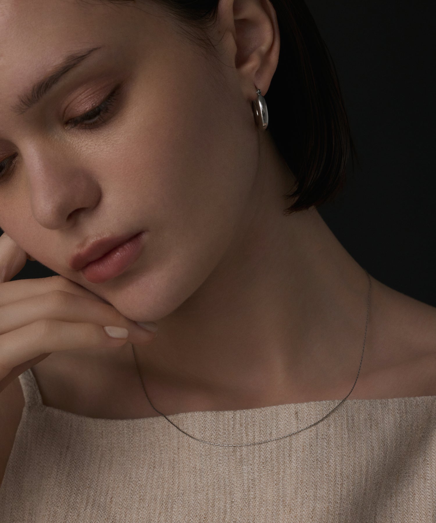 シルバー  0.6mmチェーンネックレス/45cm 金属アレルギー対応 サージカルステンレス