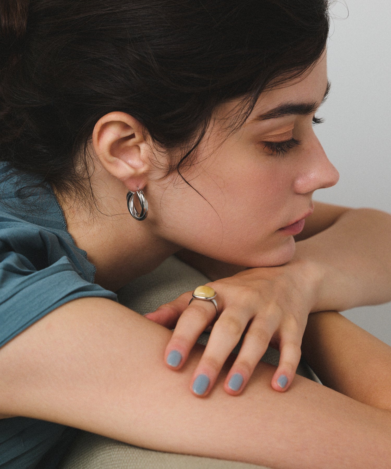 シルバー ブーケピアス 金属アレルギー対応 サージカルステンレス