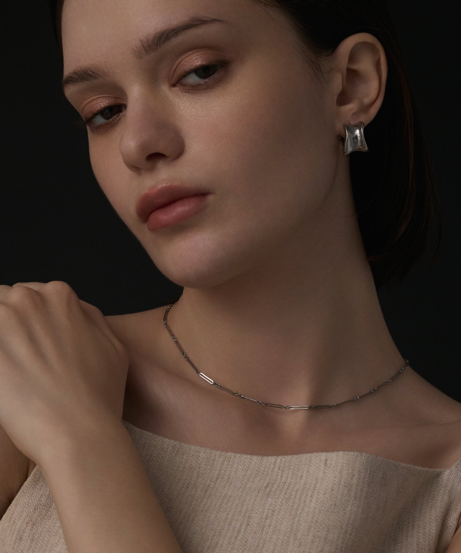 シルバー リンクチェーンネックレス 金属アレルギー対応 サージカルステンレス