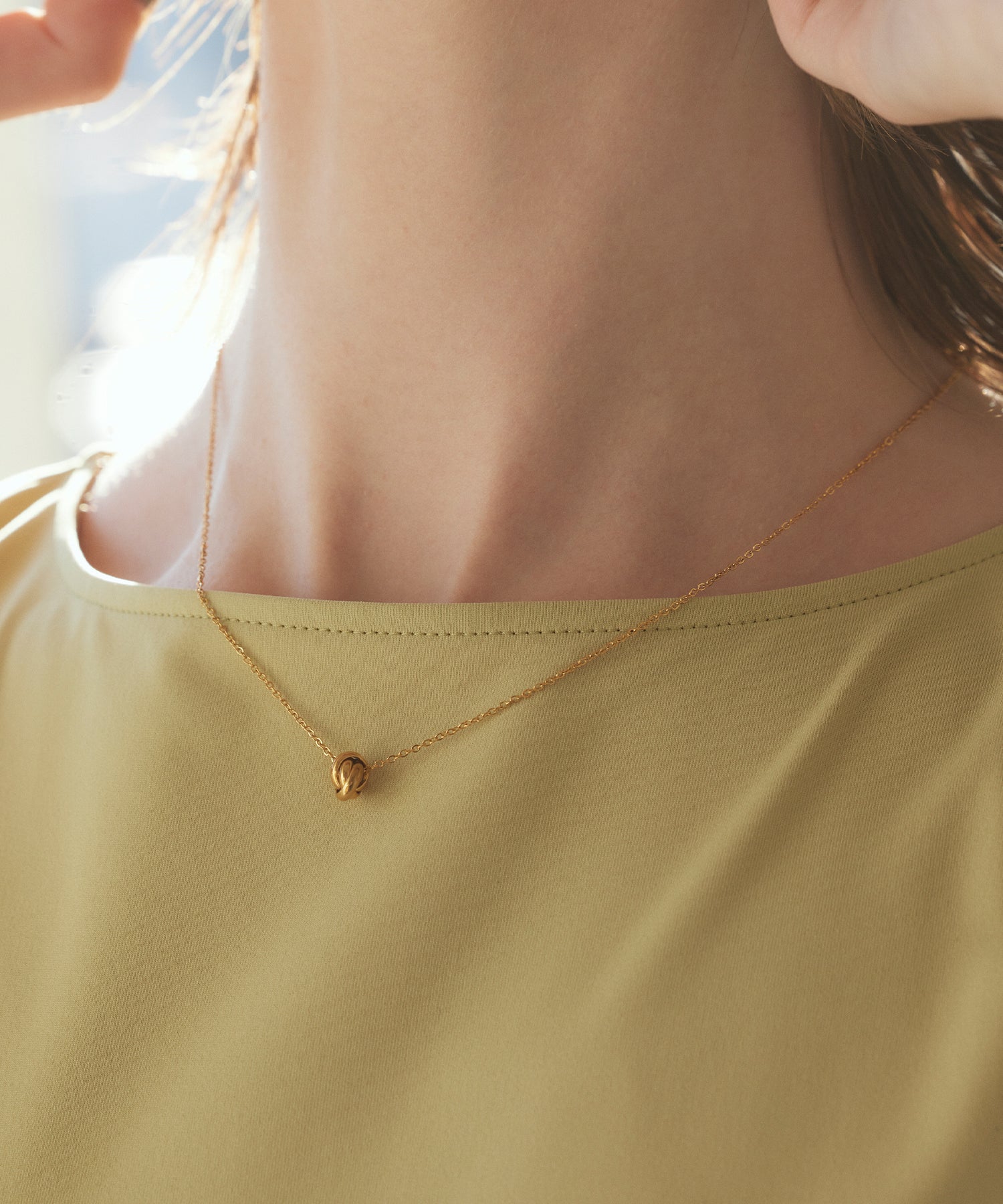 ゴールド トリプルリングネックレス 金属アレルギー対応 サージカルステンレス