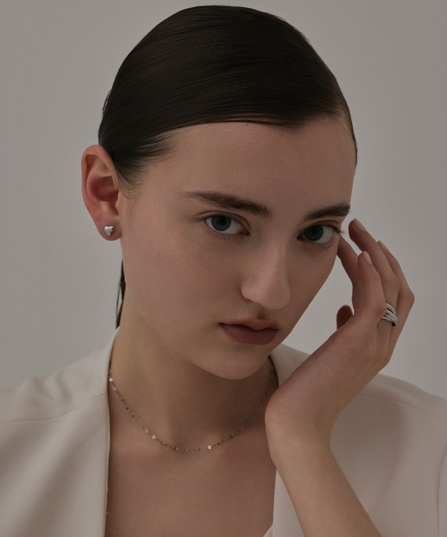 シルバー ミニハートピアス 金属アレルギー対応 サージカルステンレス