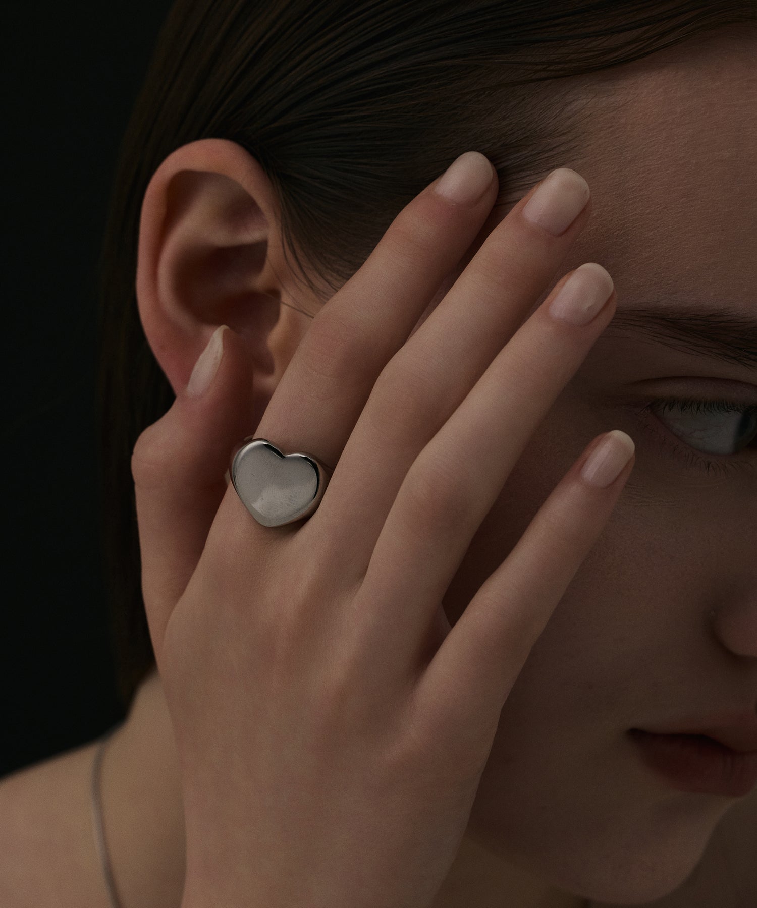 シルバー ハートリング 金属アレルギー対応 サージカルステンレス