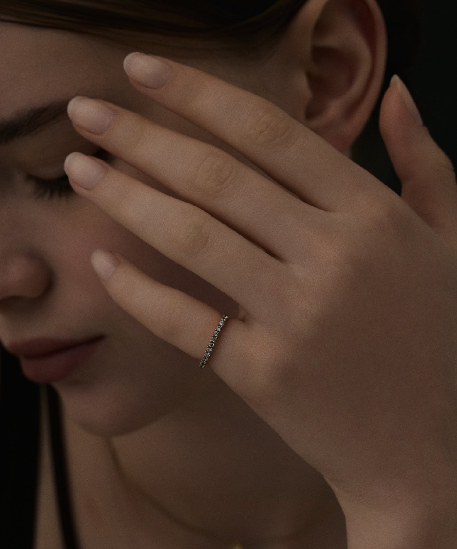 ゴールド ジルコニアピンキーリング 金属アレルギー対応 サージカルステンレス