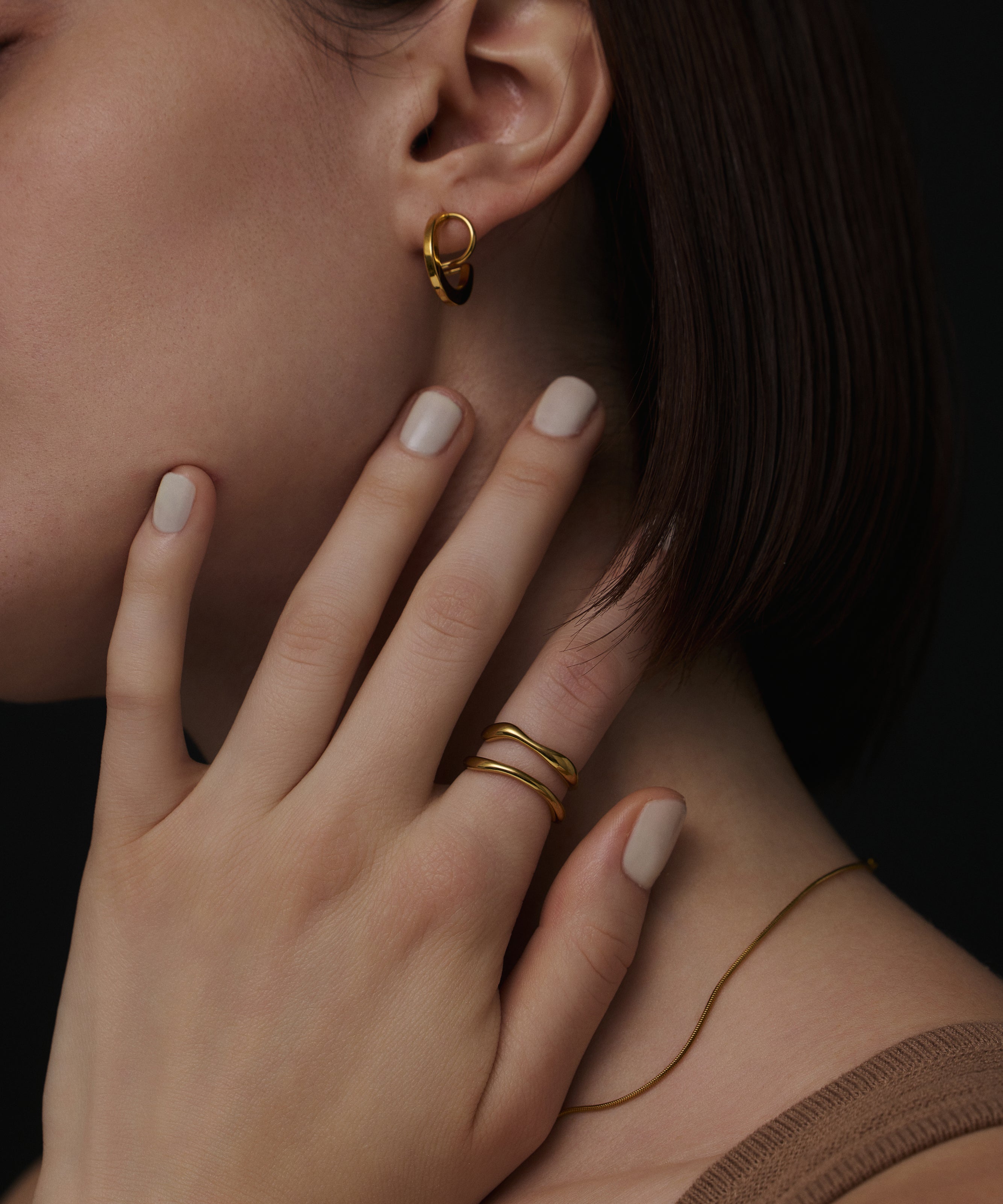 ゴールド クロスリング 金属アレルギー対応 サージカルステンレス