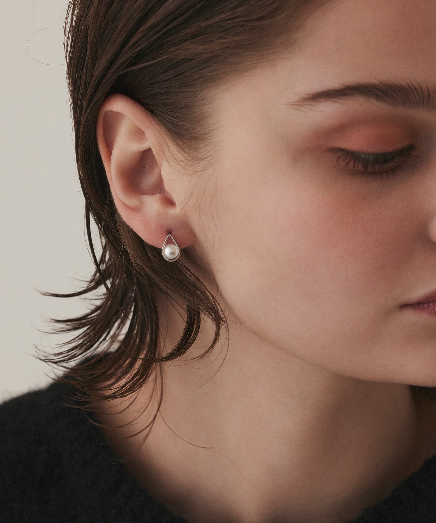 シルバー パールドロップピアス 金属アレルギー対応 サージカルステンレス