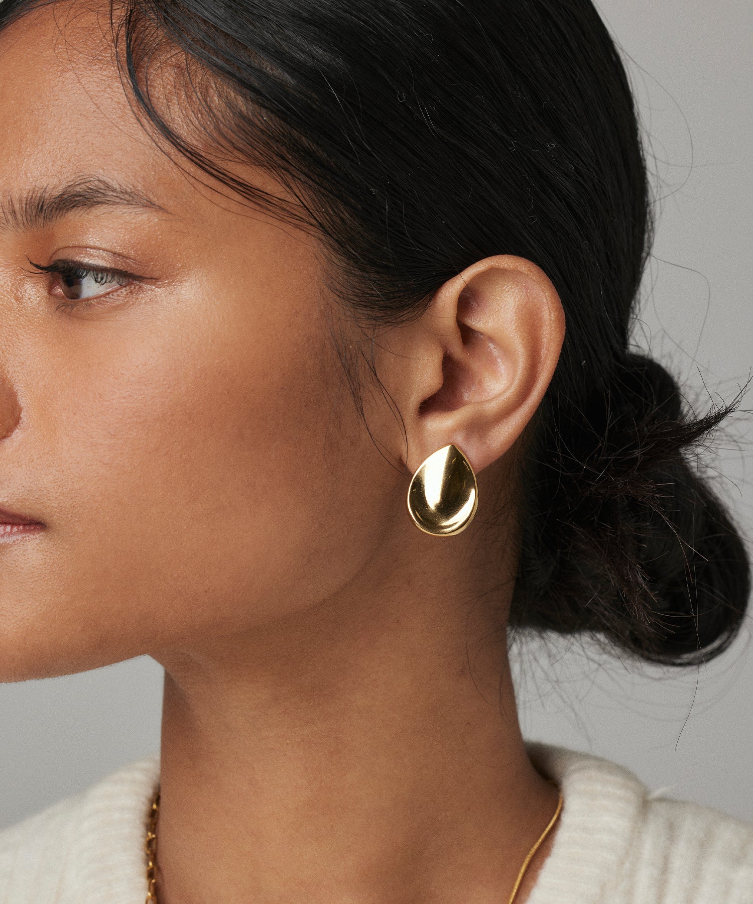 ゴールド ドロッププレートイヤリング 金属アレルギー対応 サージカルステンレス