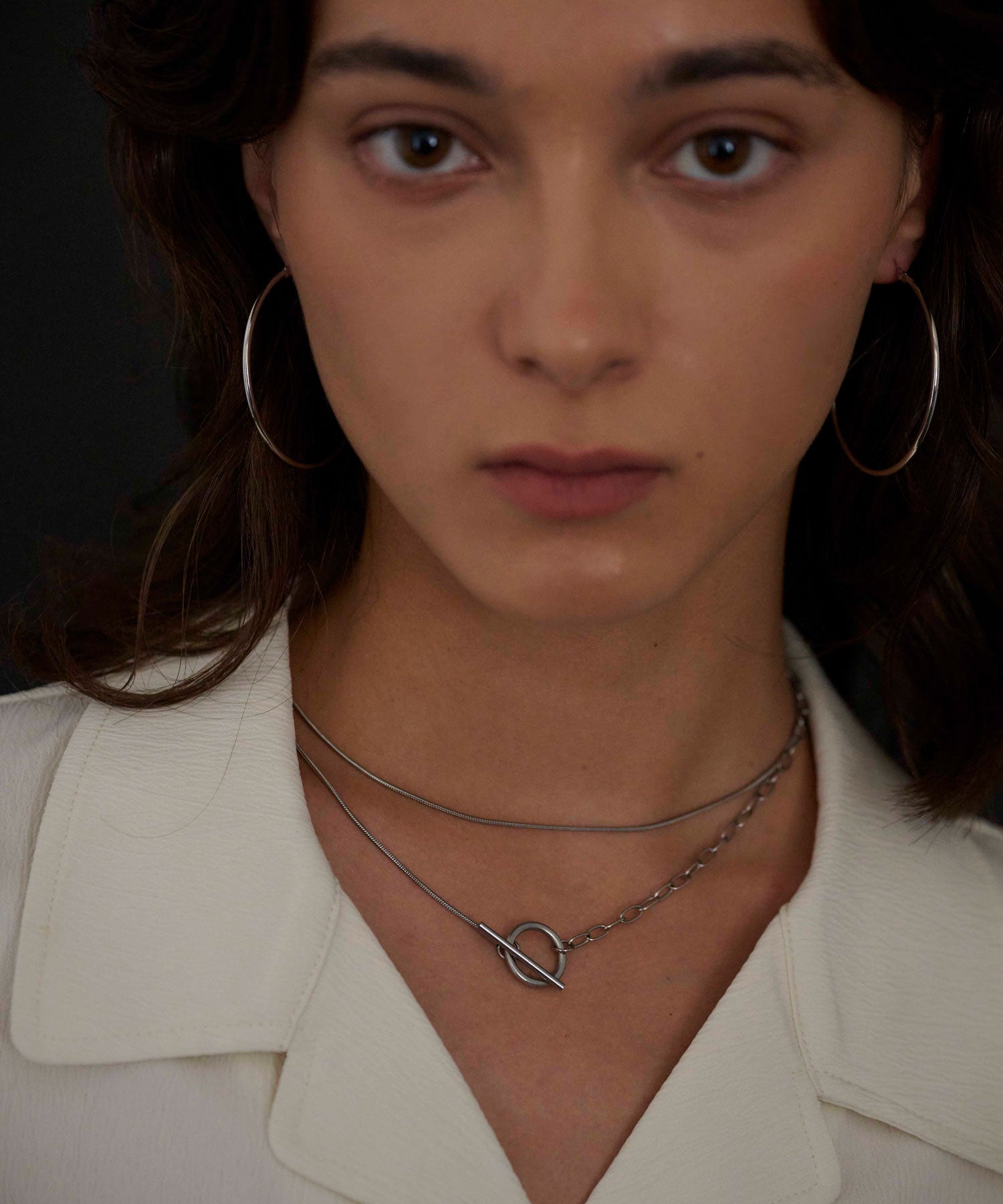 シルバー マルチWAYロングチェーンネックレス 金属アレルギー対応 サージカルステンレス