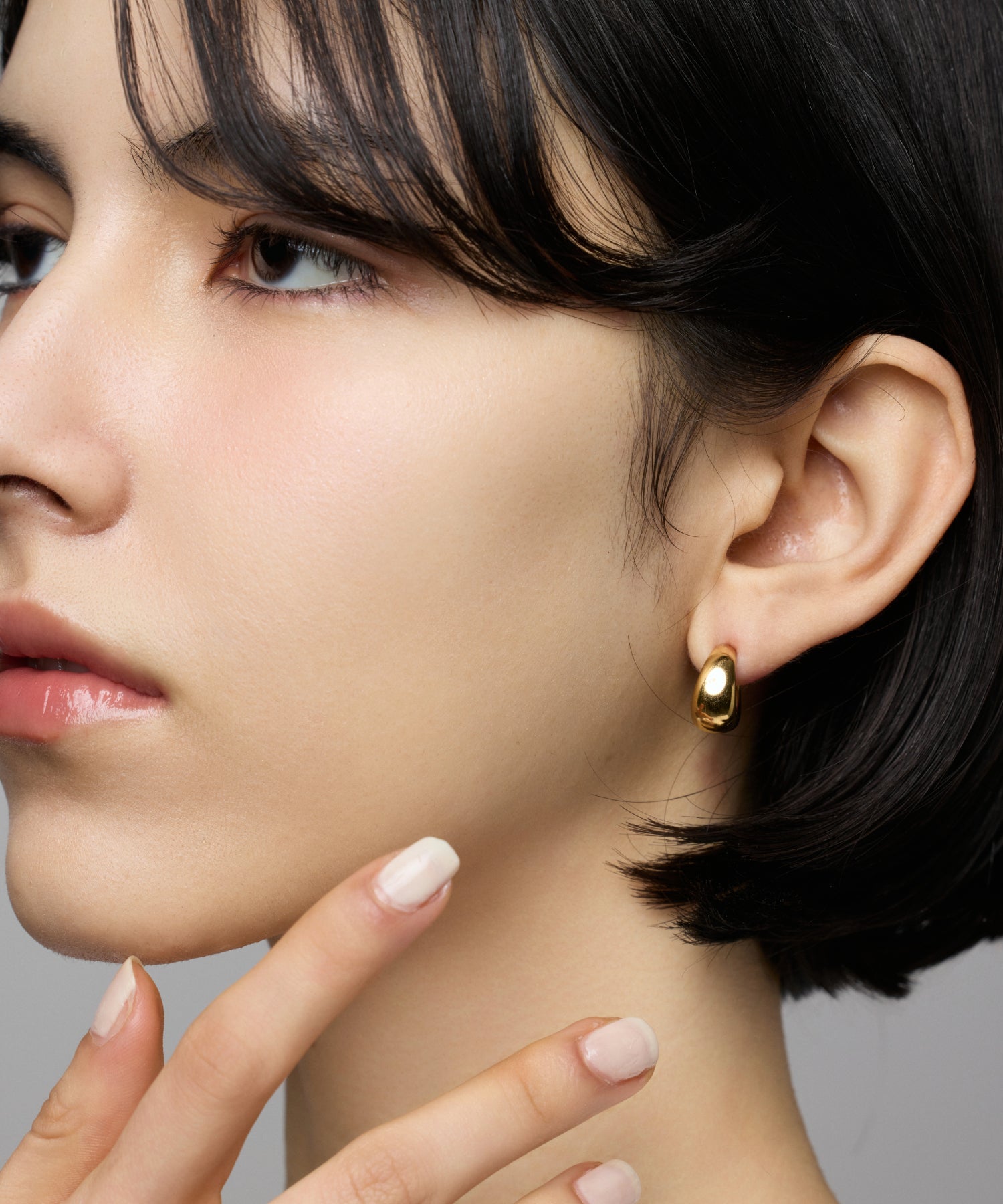 ゴールド プランプイヤリング 金属アレルギー対応 サージカルステンレス