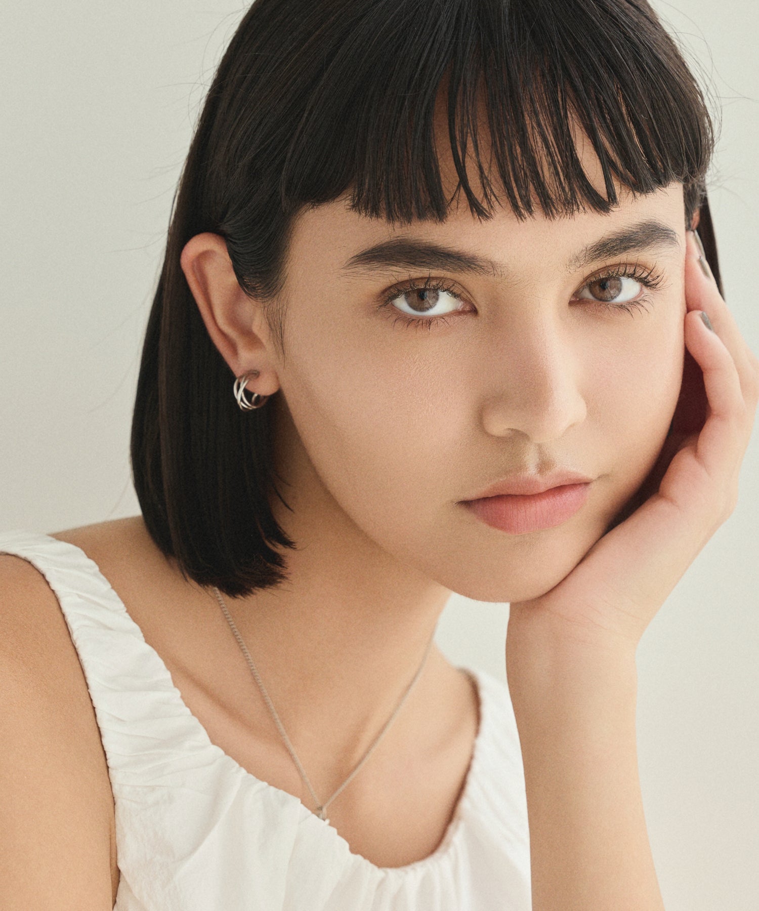 シルバー トリプルラインフープピアス 金属アレルギー対応 サージカルステンレス