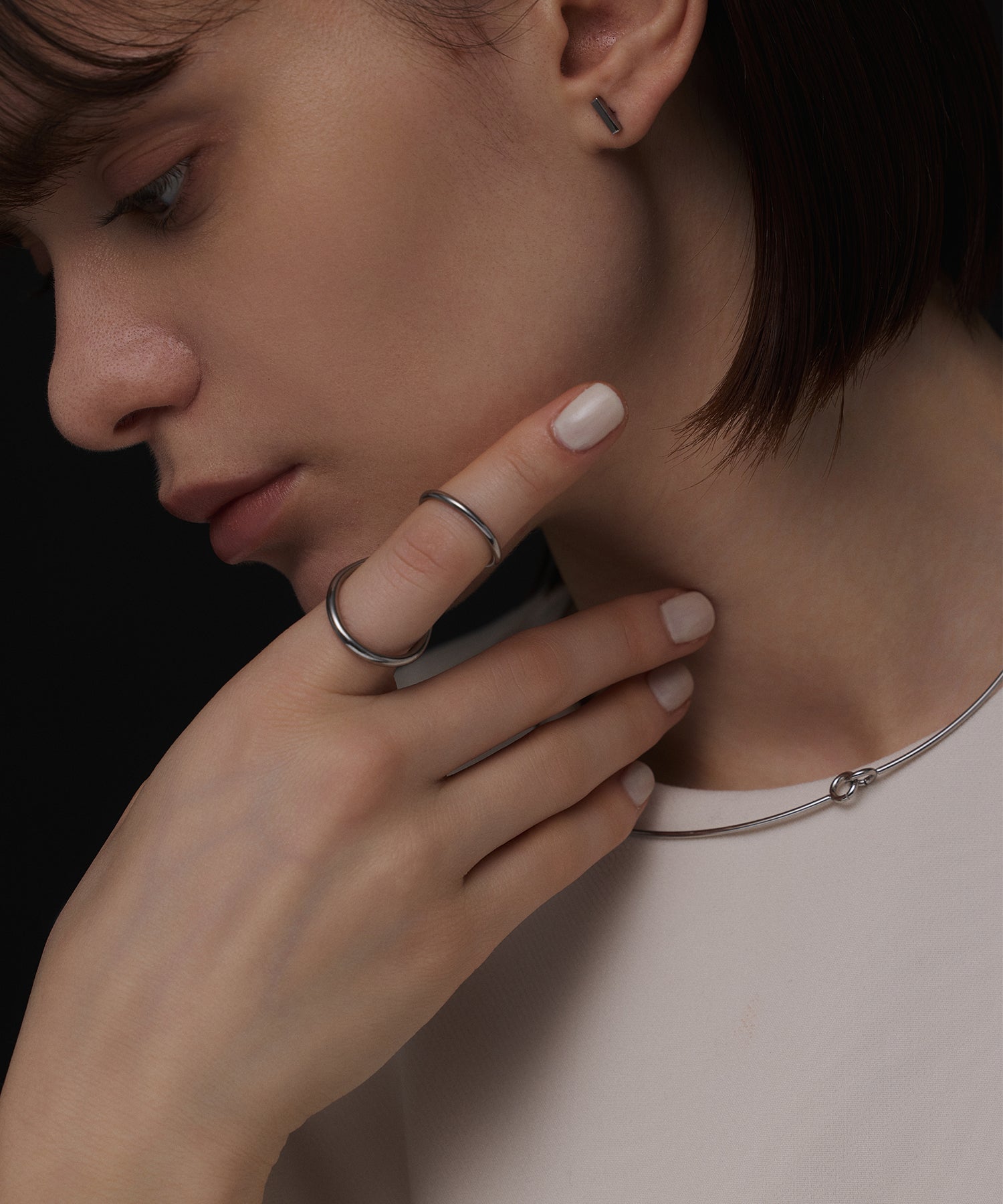 シルバー ブリッジリング 金属アレルギー対応 サージカルステンレス