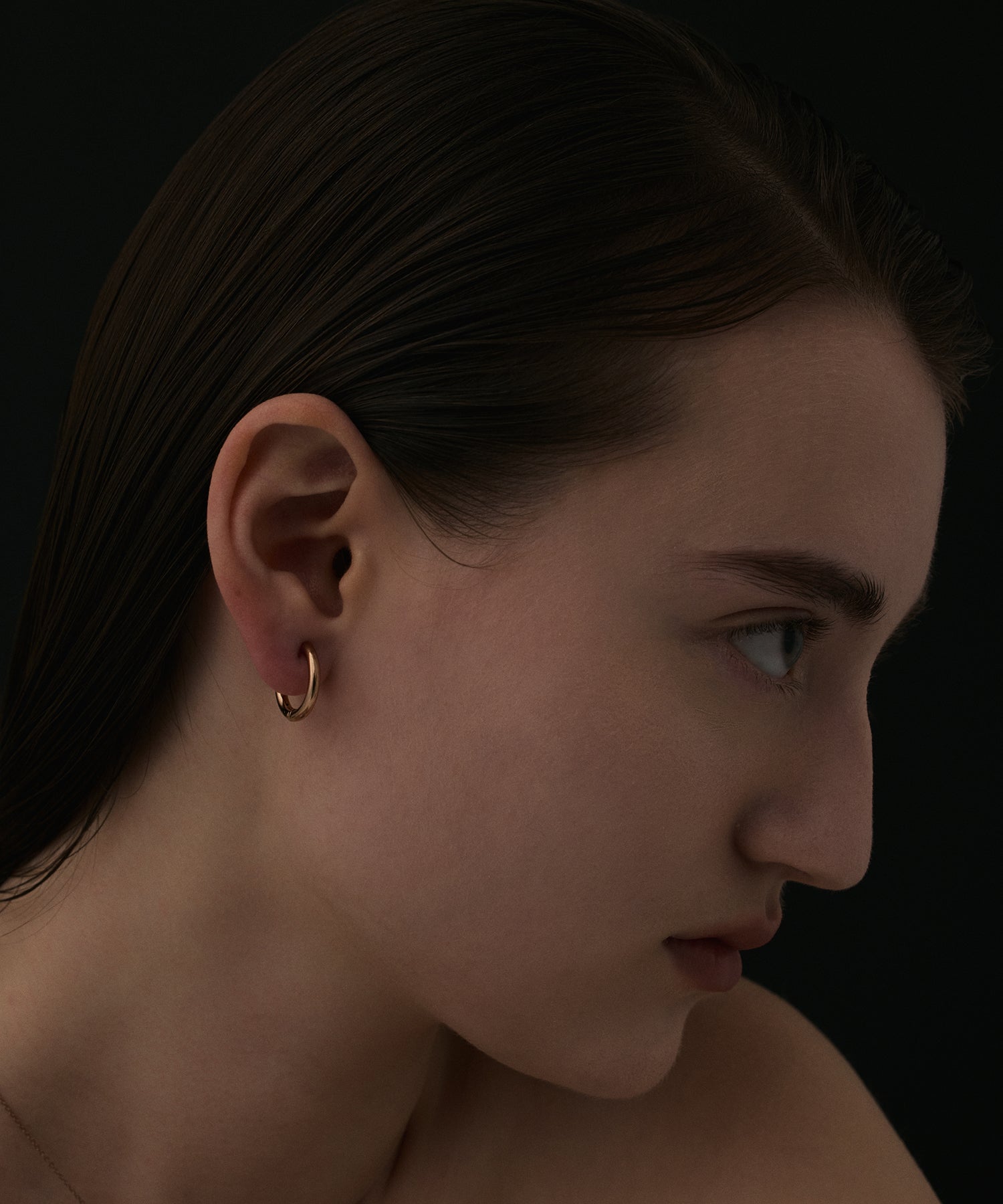 ピンクゴールド ワンタッチループイヤリング(medium) 金属アレルギー対応 サージカルステンレス