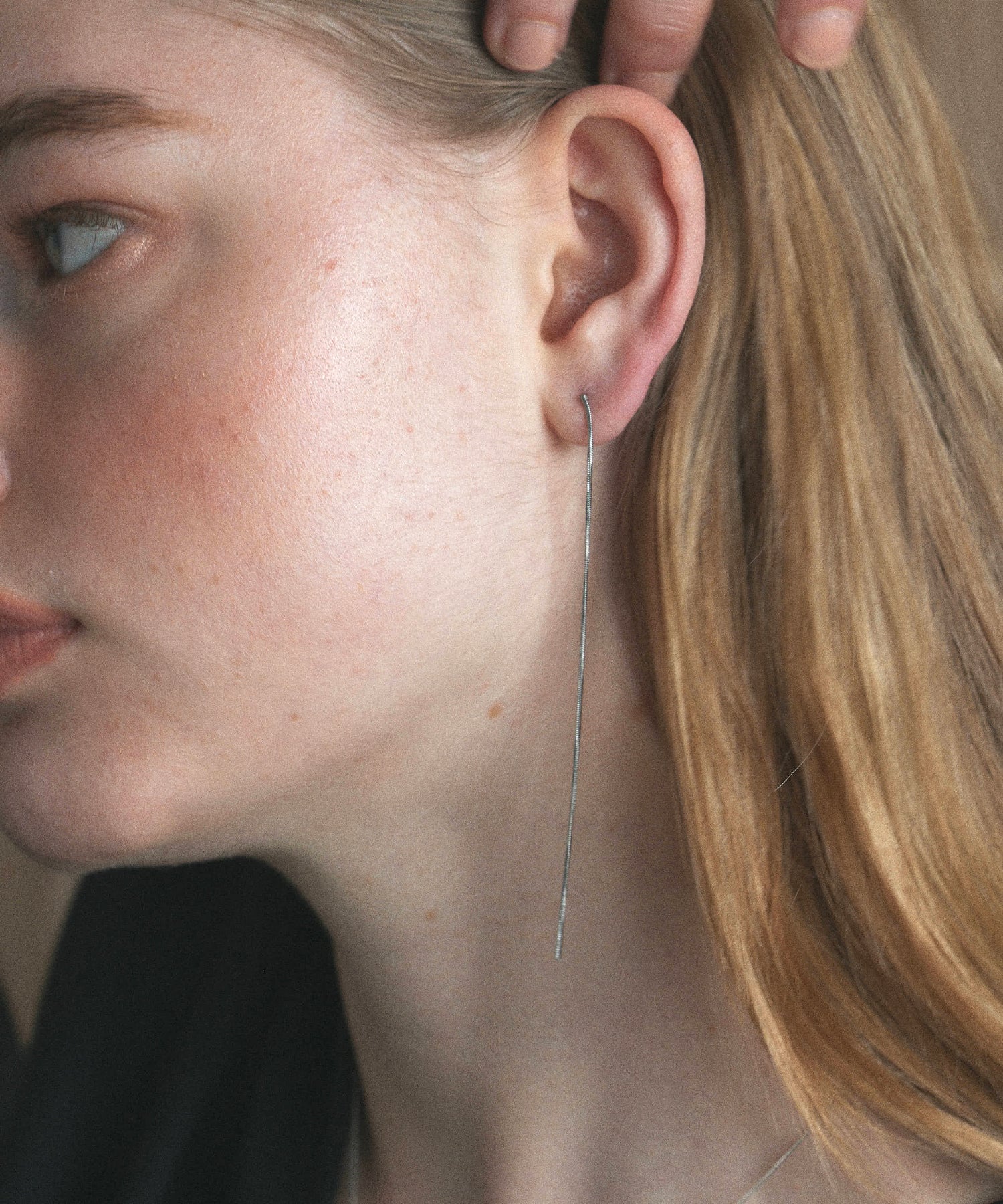 シルバー チェーンロングピアス 金属アレルギー対応 サージカルステンレス