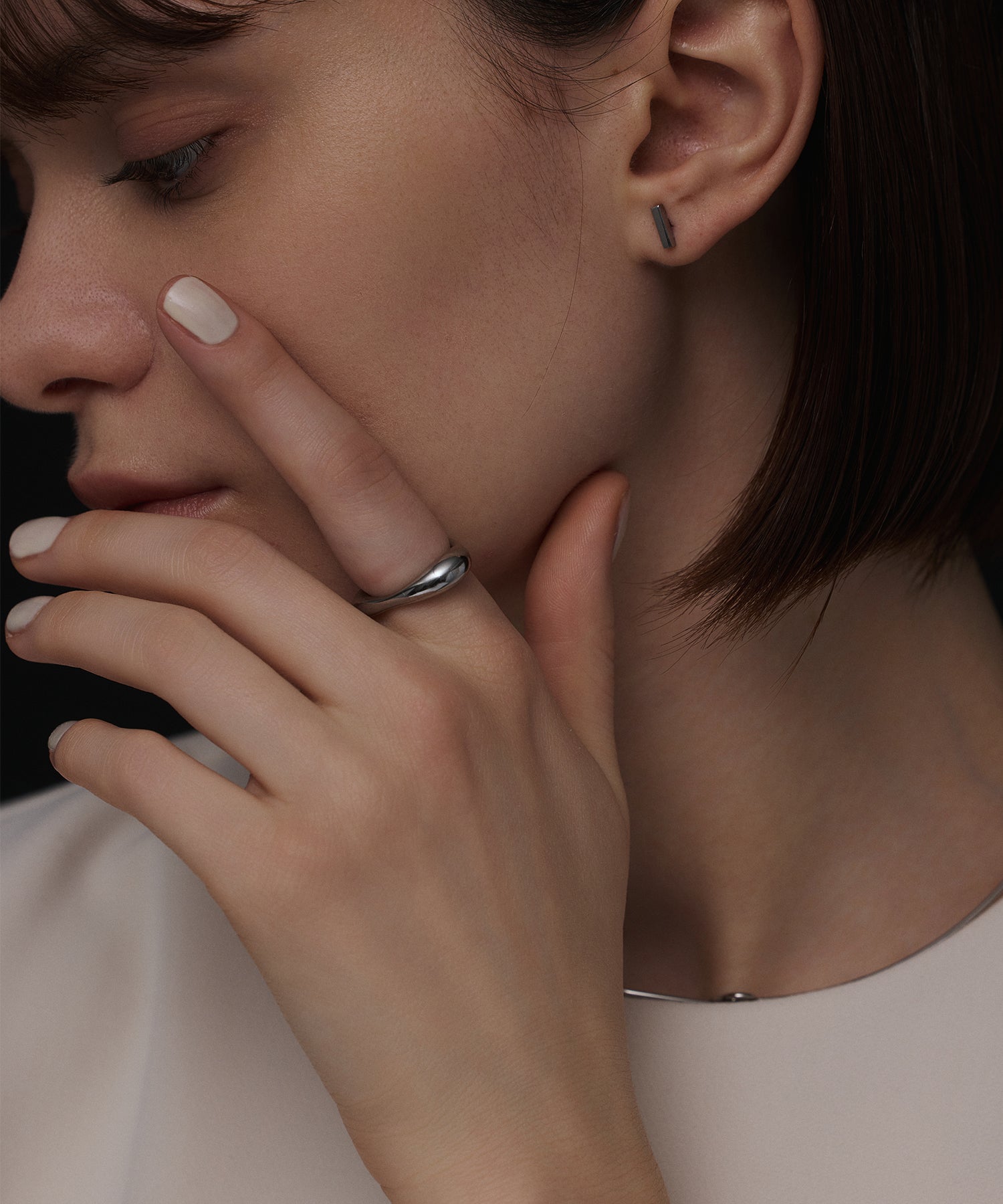 シルバー トライアングルリング 金属アレルギー対応 サージカルステンレス