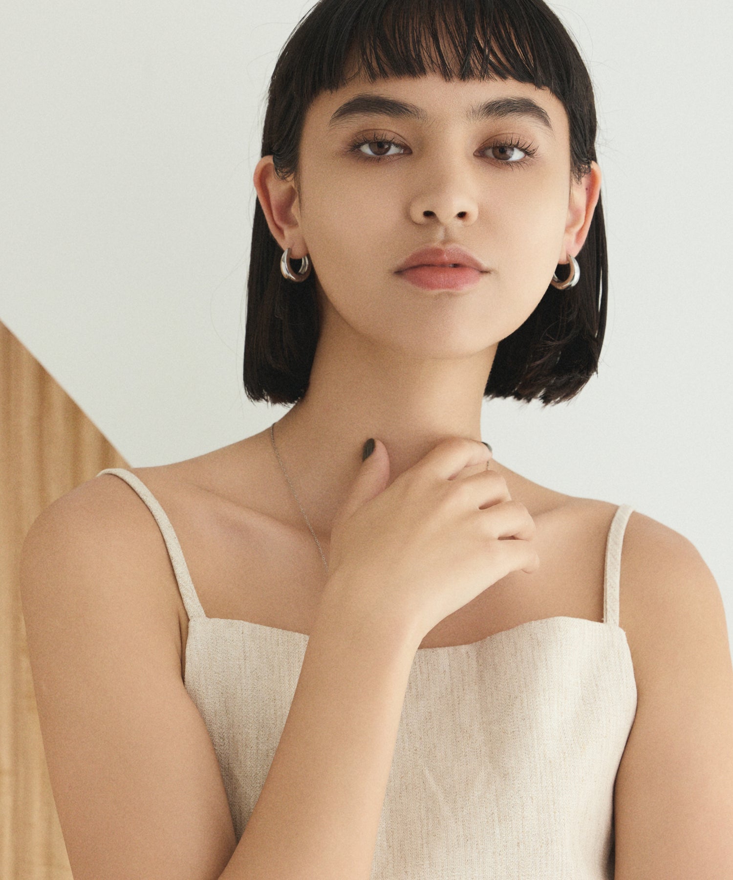 シルバー ドロップフープピアス(big) 金属アレルギー対応 サージカルステンレス