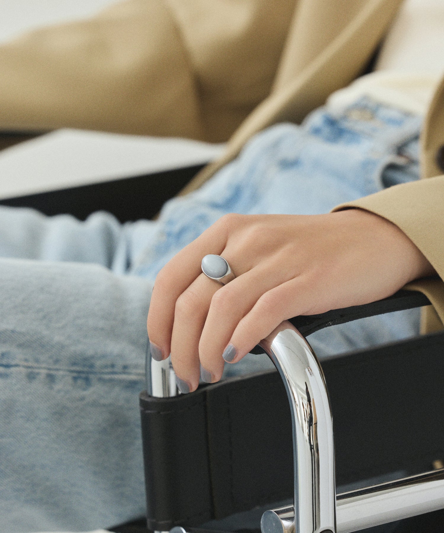 シルバー ラウンドストーンリング 金属アレルギー対応 サージカルステンレス