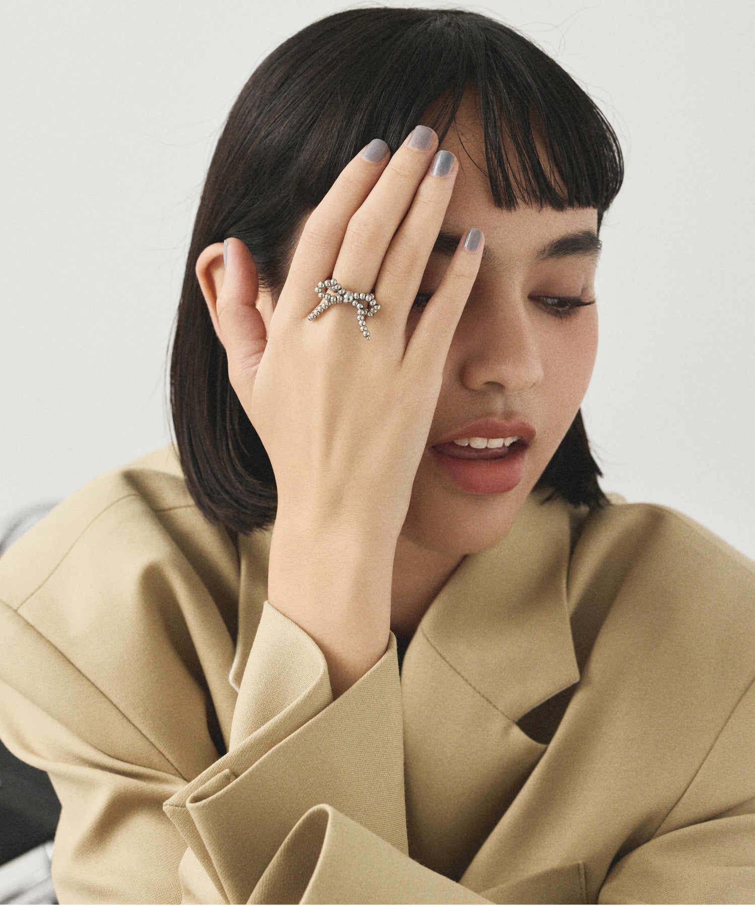 シルバー リボンボールリング 金属アレルギー対応 サージカルステンレス