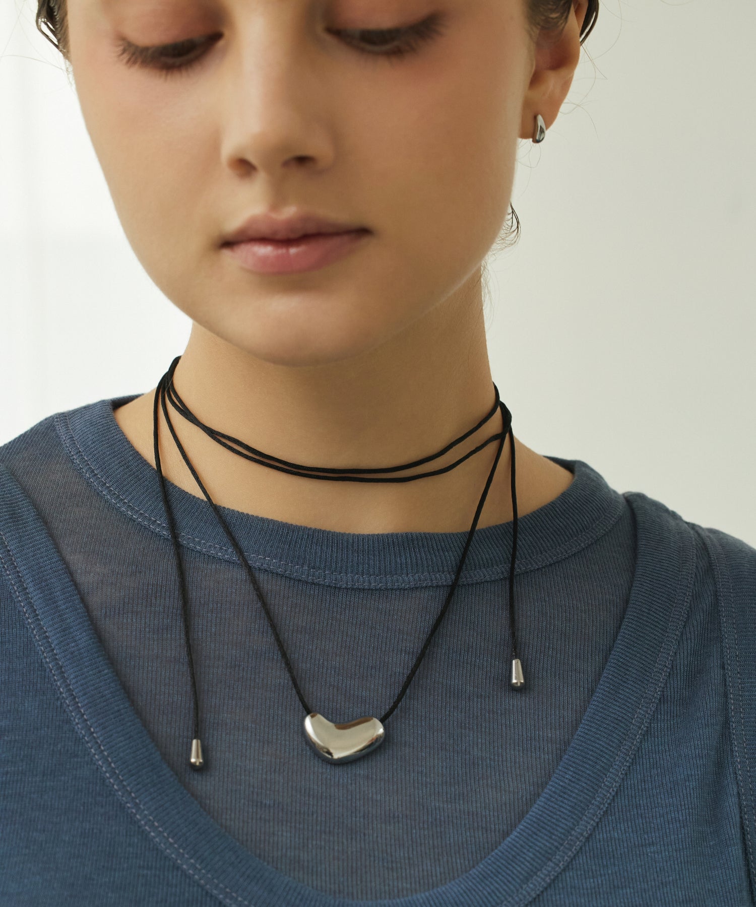 シルバー マルチWAYメタルコードネックレス 金属アレルギー対応 サージカルステンレス