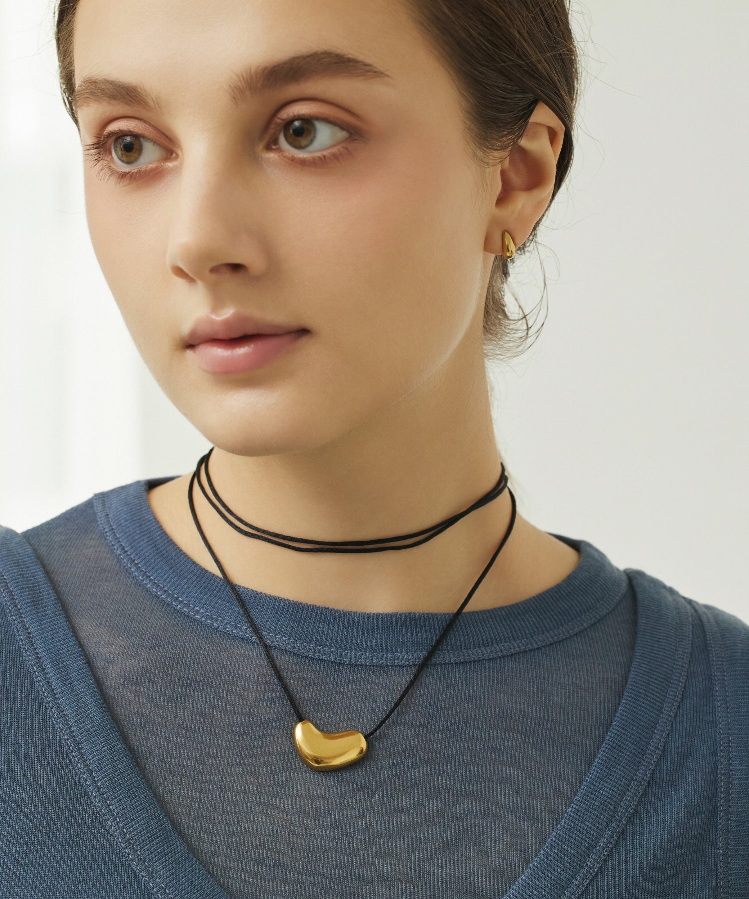 ゴールド マルチWAYメタルコードネックレス 金属アレルギー対応 サージカルステンレス