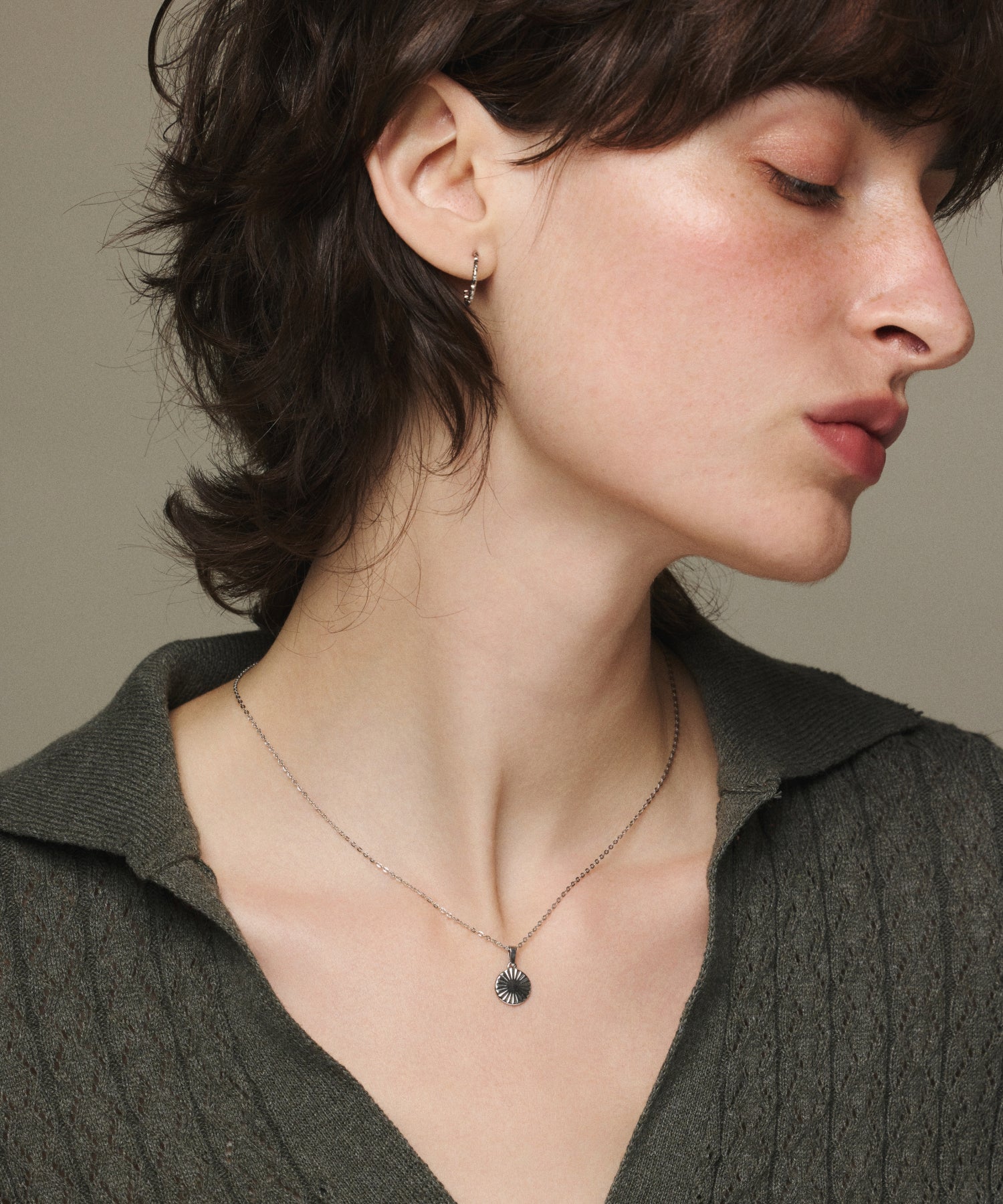 シルバー ルミエールコインネックレス 金属アレルギー対応 サージカルステンレス