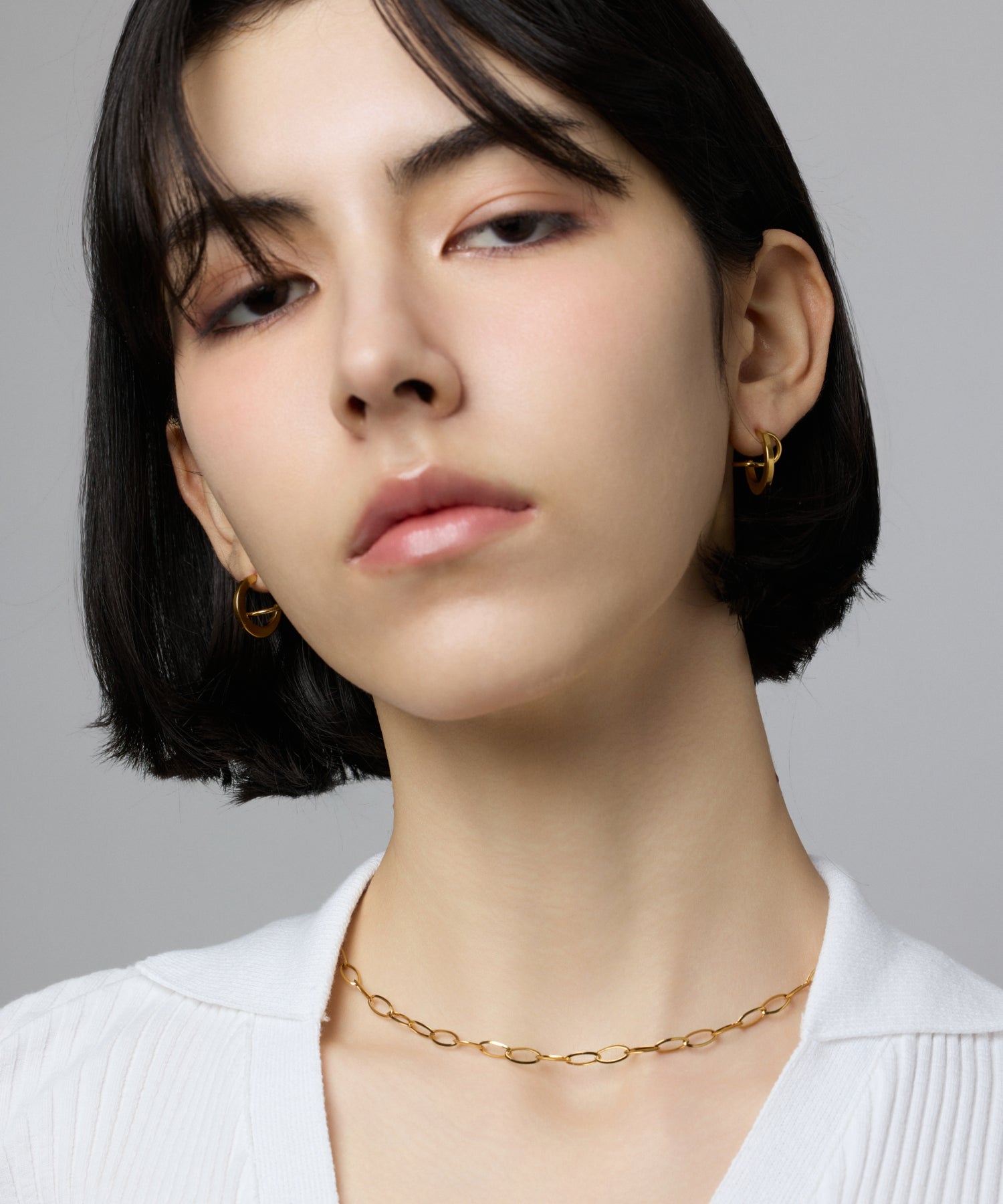 ゴールド オーバルリンクチェーンネックレス 金属アレルギー対応 サージカルステンレス